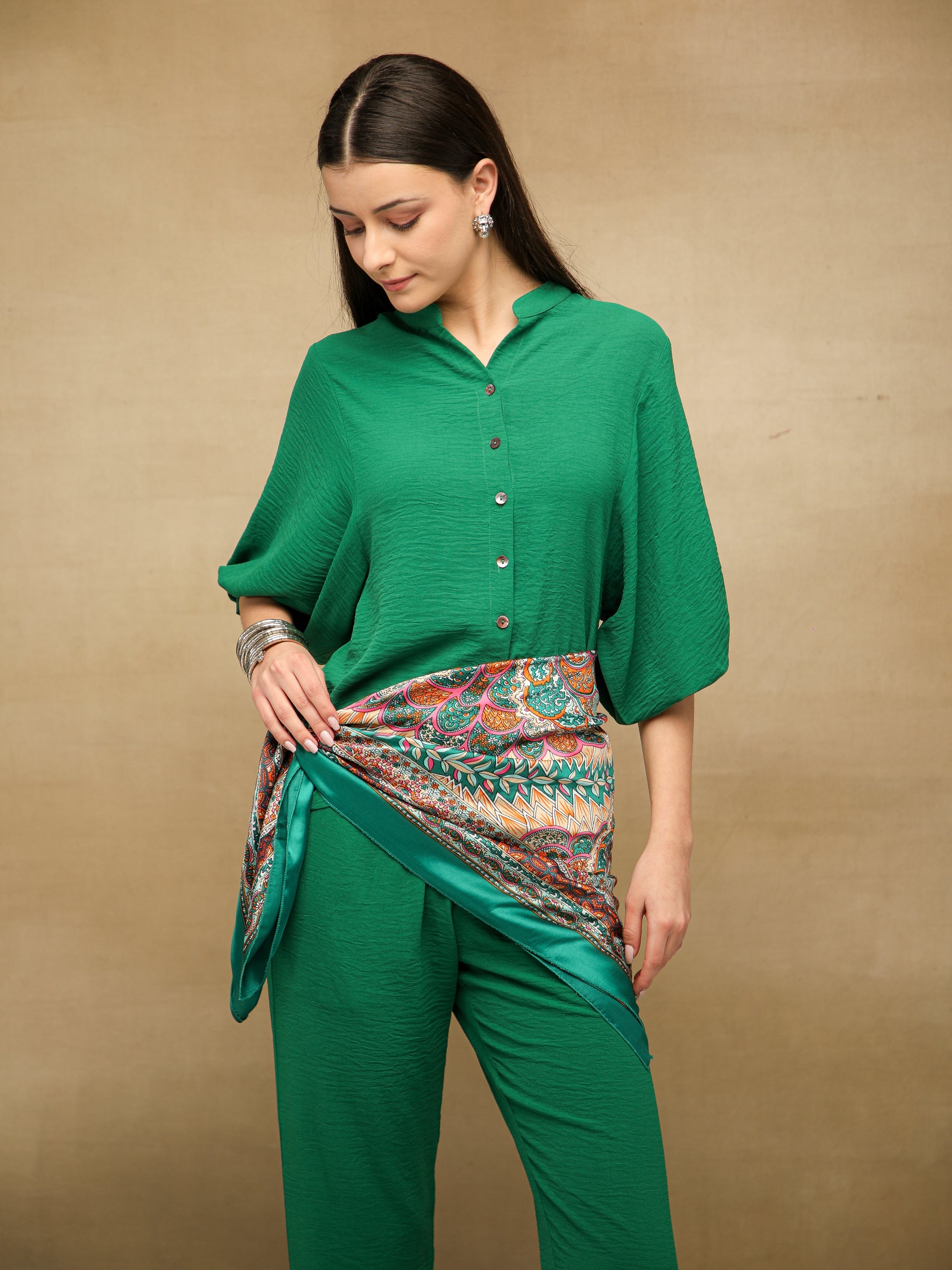 Drop Armhole Emerald Co-ord Set