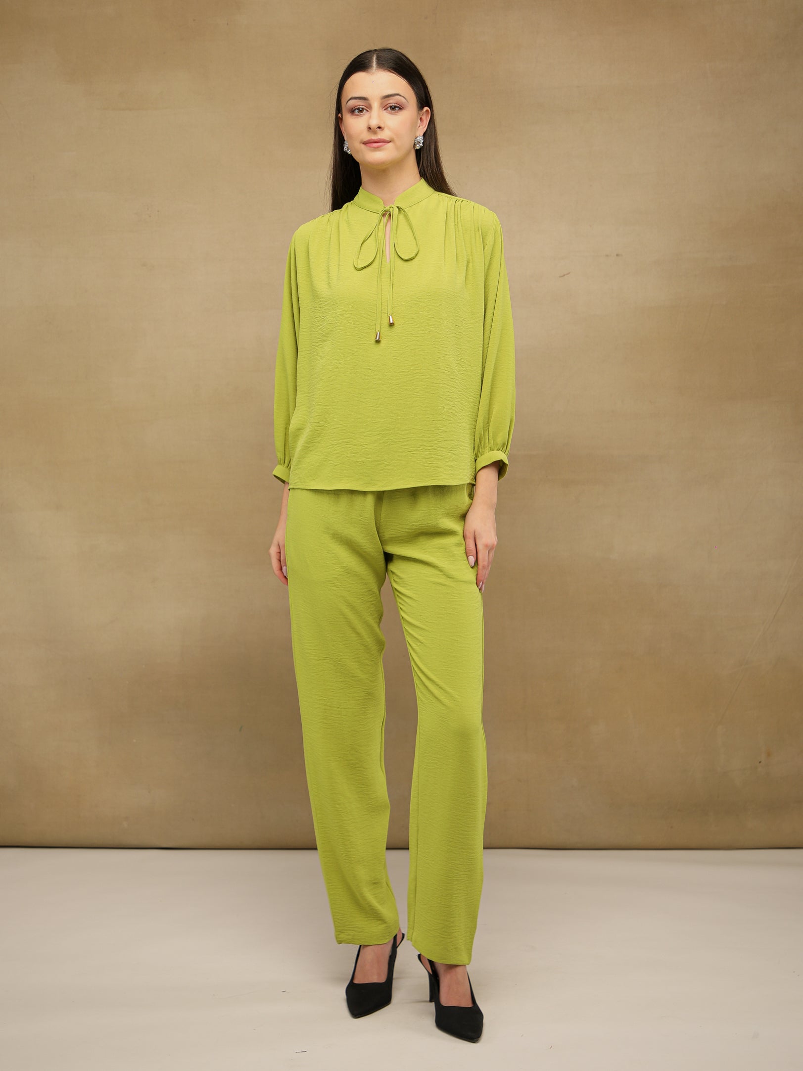 Tie Up Lime Green Co-ord Set