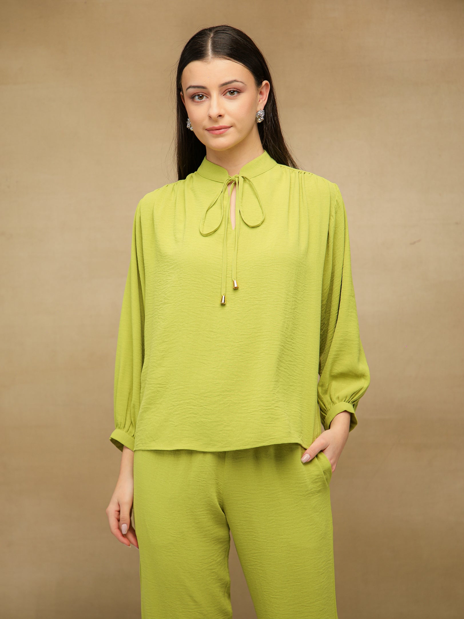 Tie Up Lime Green Co-ord Set