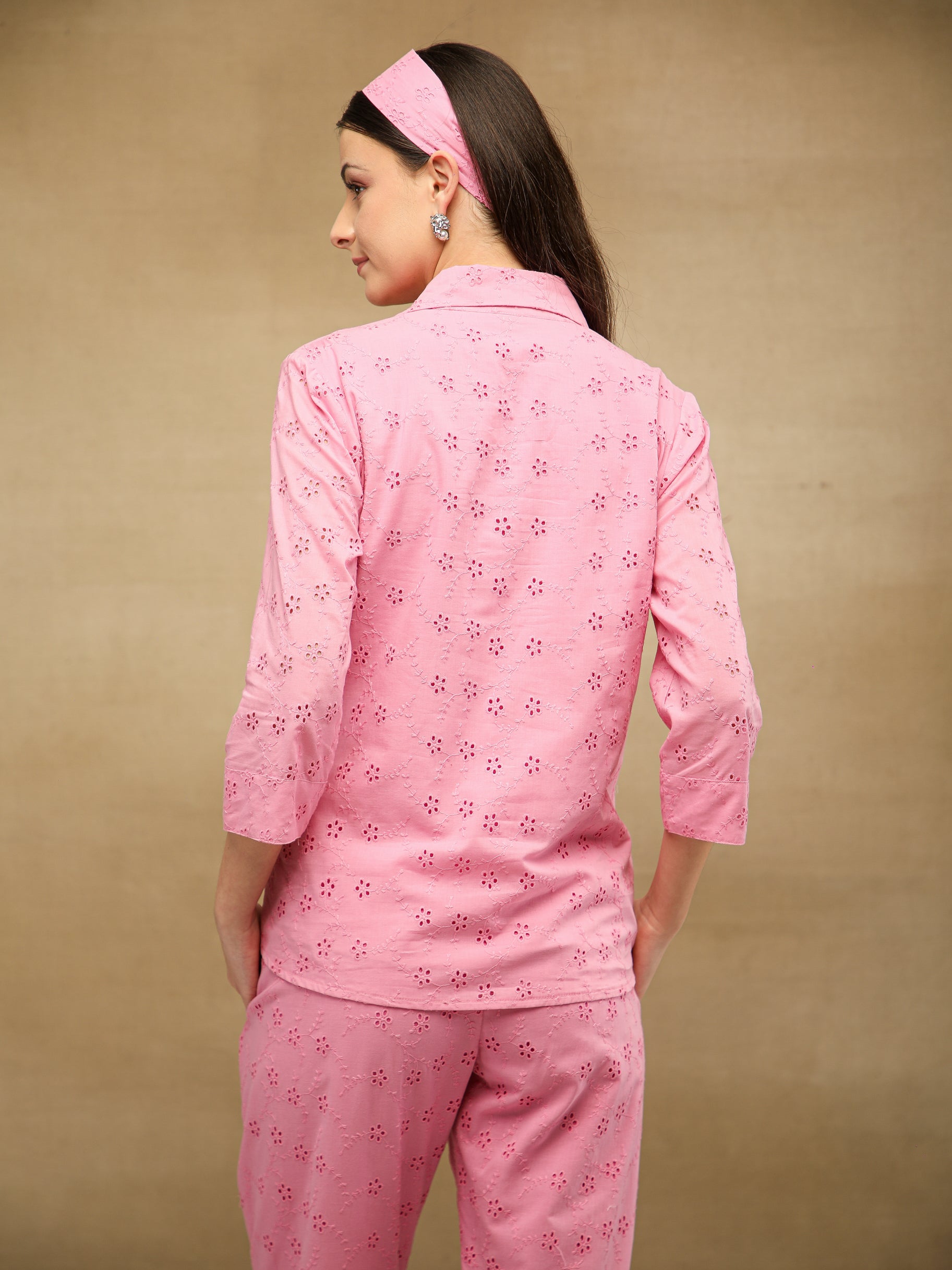 Blush Pink Schiffli Co-ord Set