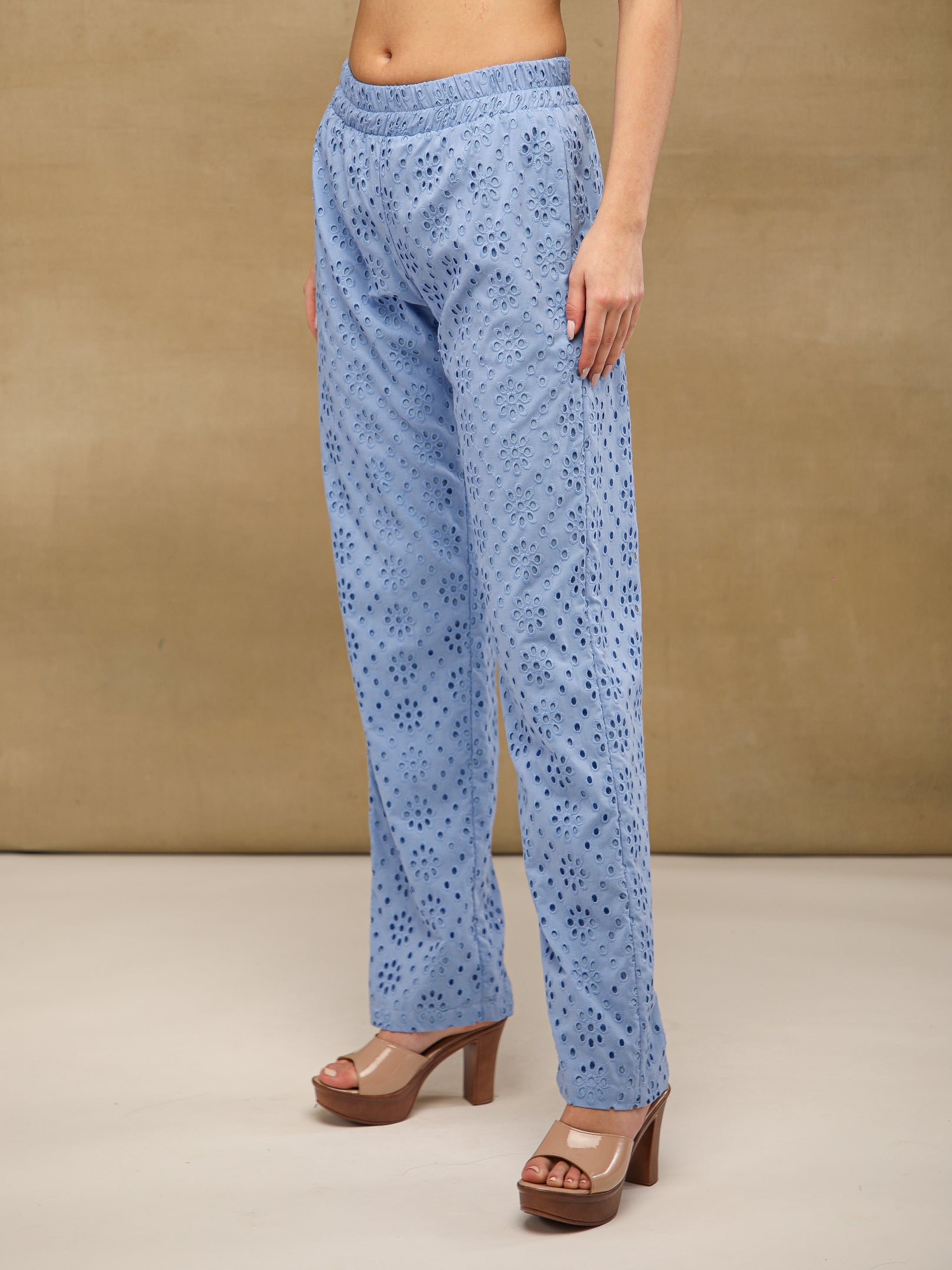 Light Blue Schiffli Co-ord Set