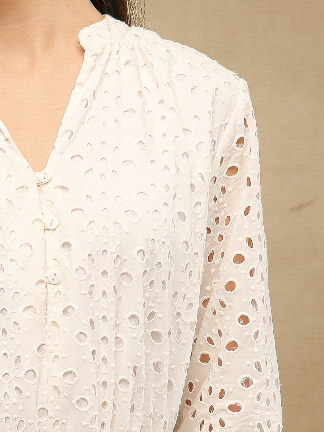White Schiffli Dress