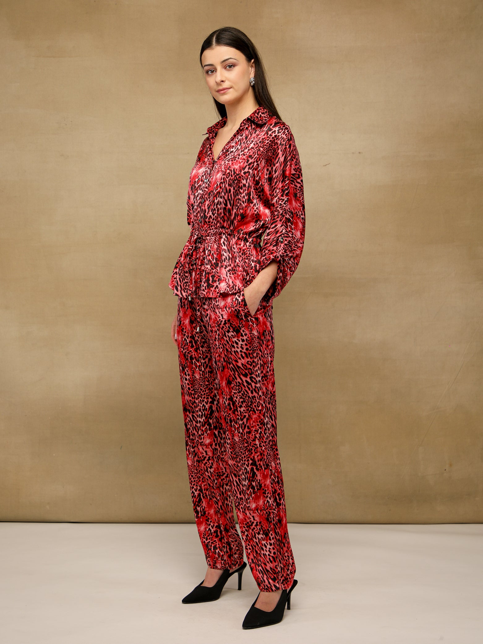 Cobra Crimson Drawstring Waist Co-ord Set