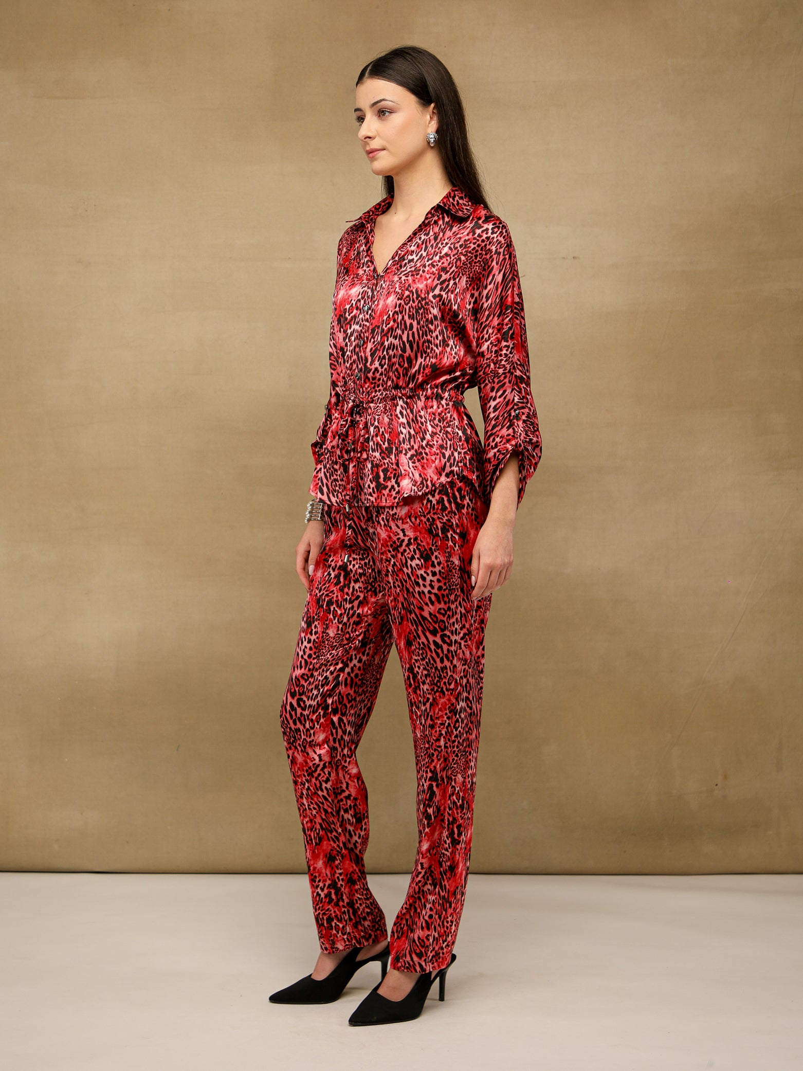 Cobra Crimson Drawstring Waist Co-ord Set