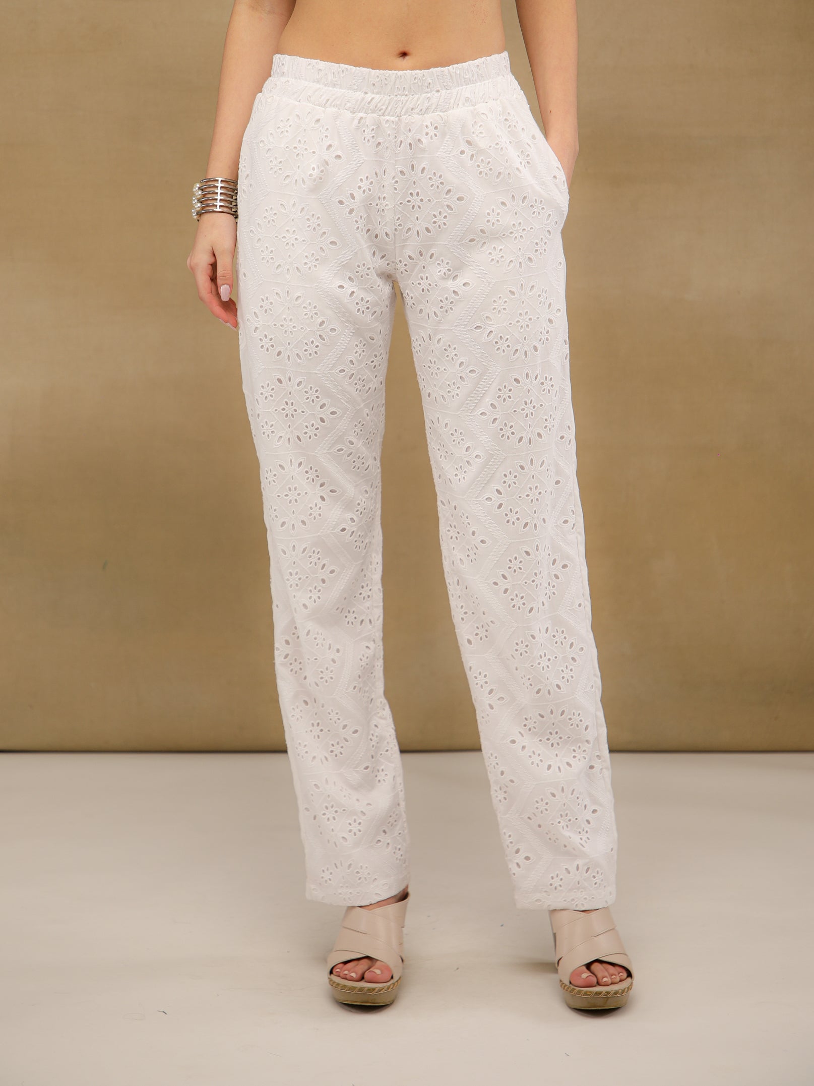 White Schiffli Co-ord Set