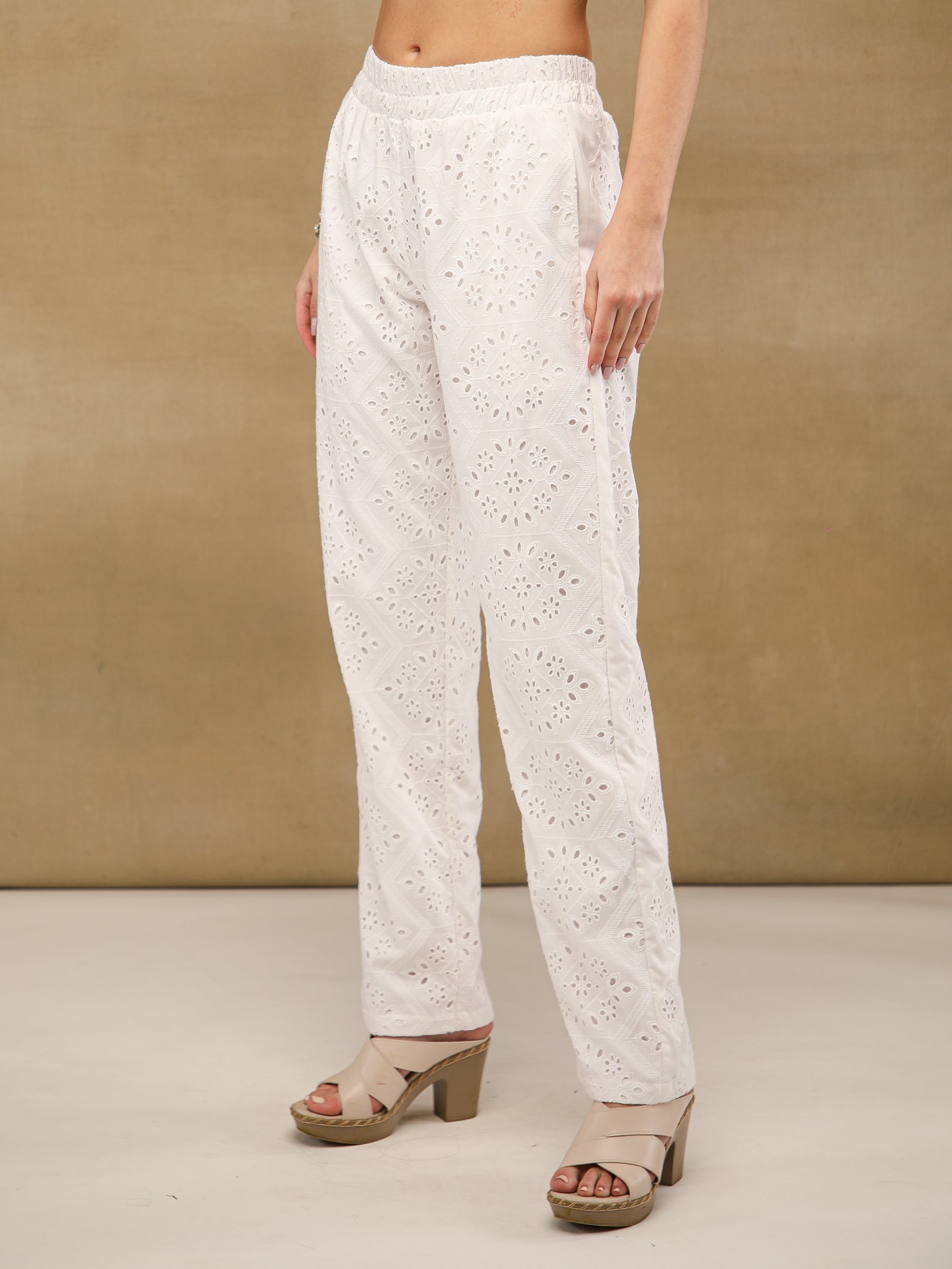 White Schiffli Co-ord Set