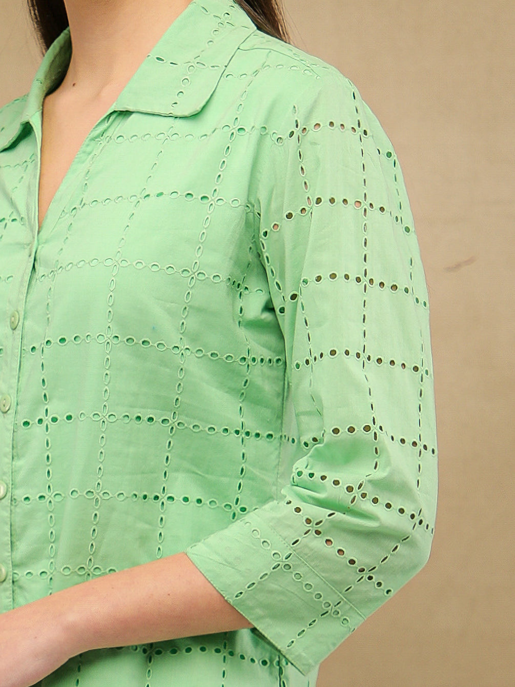 Apple Green Schiffli Co-ord Set
