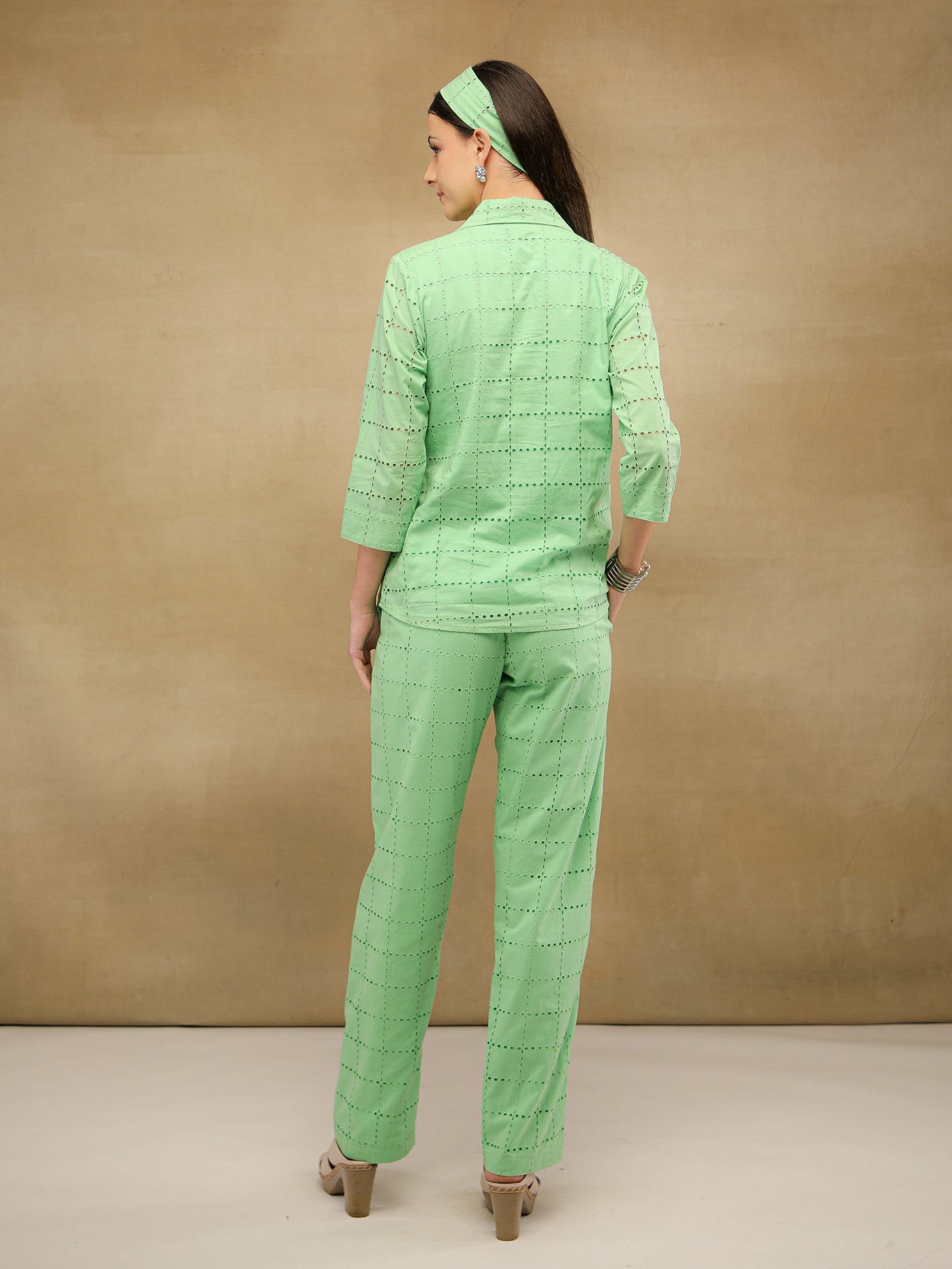 Apple Green Schiffli Co-ord Set