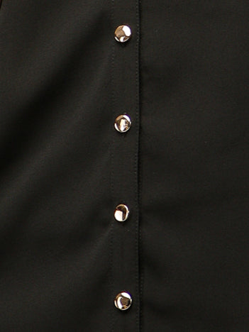 Dual Floral Sequins Black Shirt