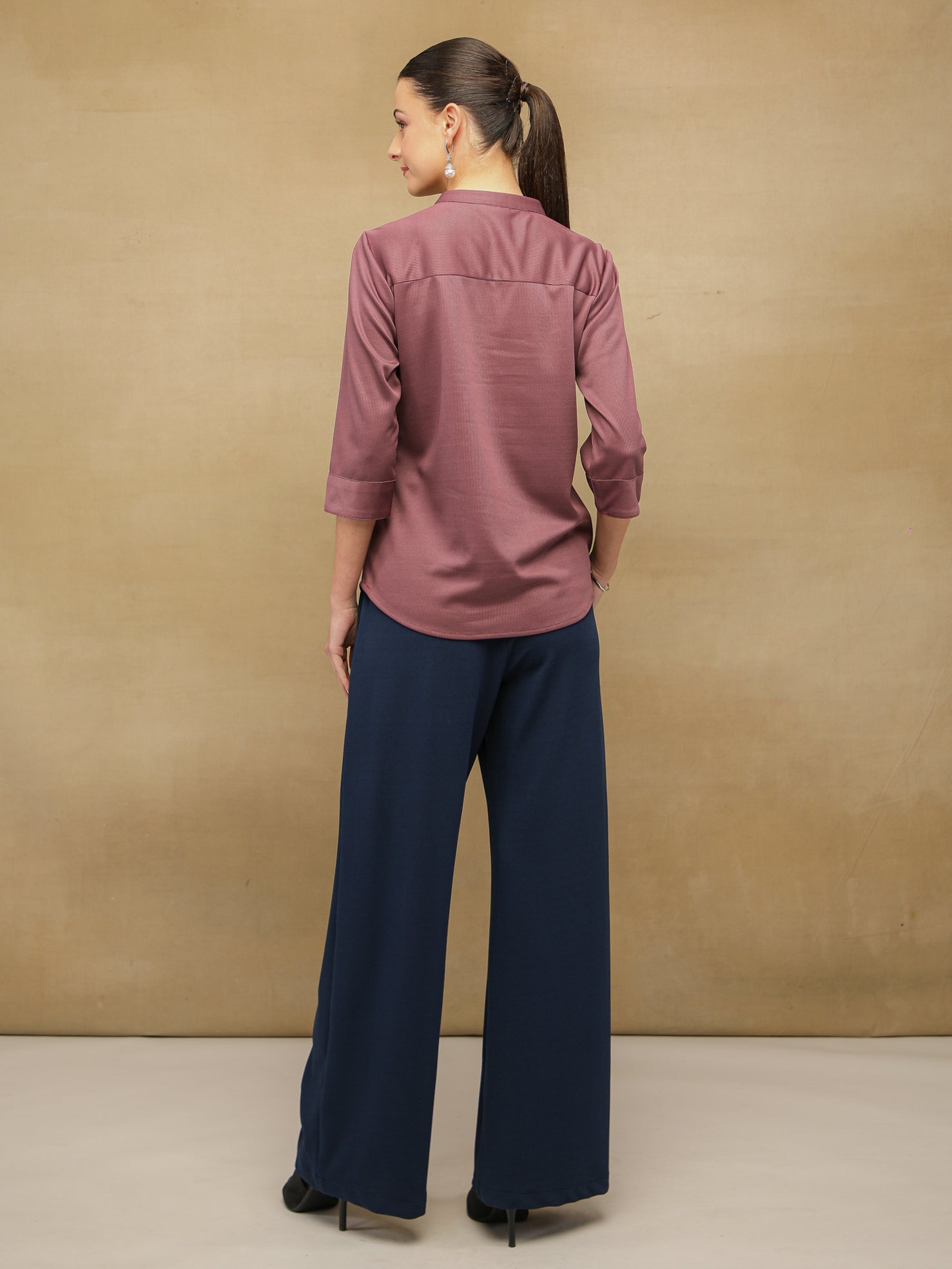 Self Stripe Rose Quartz Top
