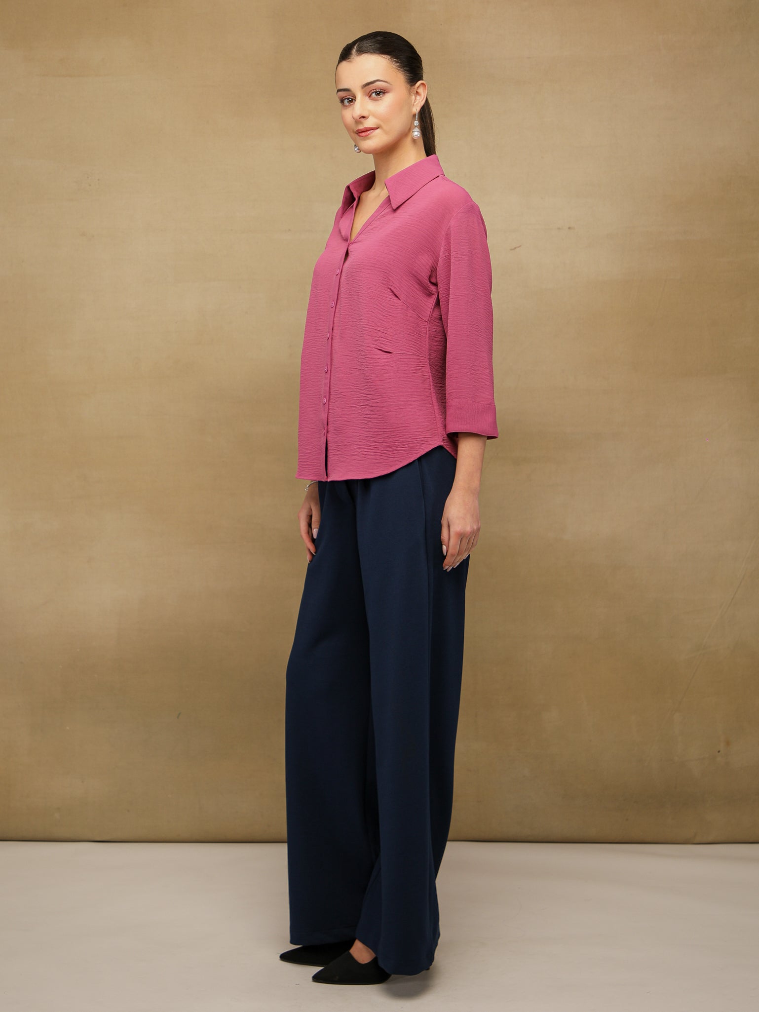 Tailored Dart Berry Pink Shirt