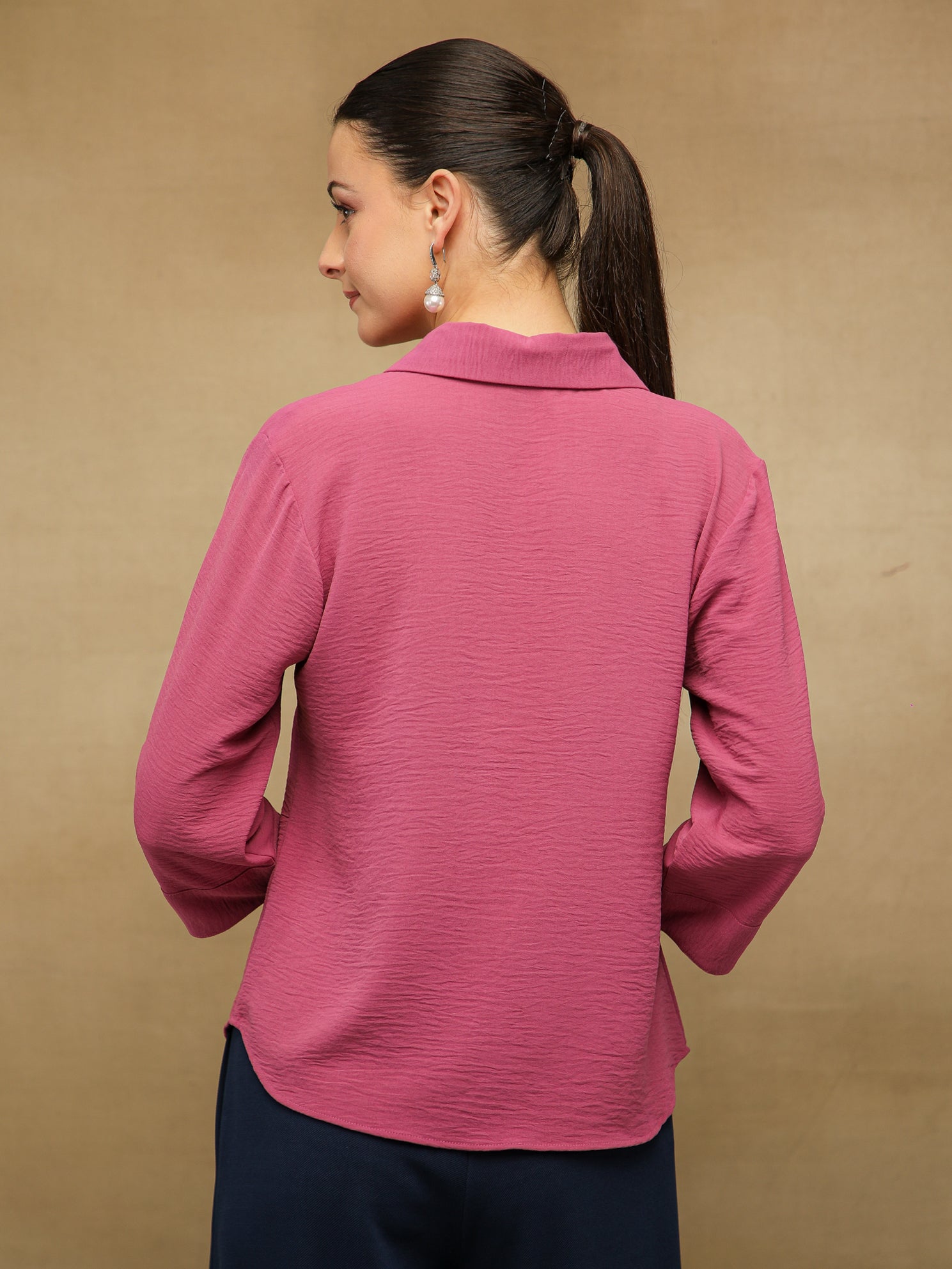 Tailored Dart Berry Pink Shirt