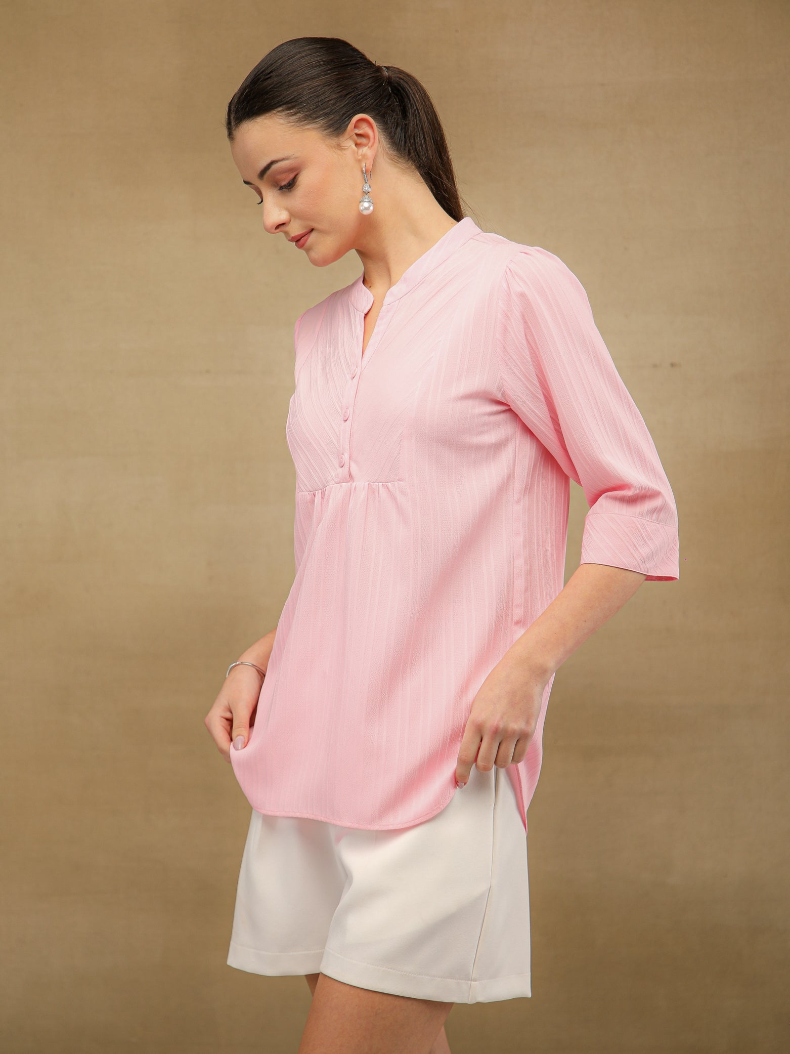 Front Yoke Pink Top