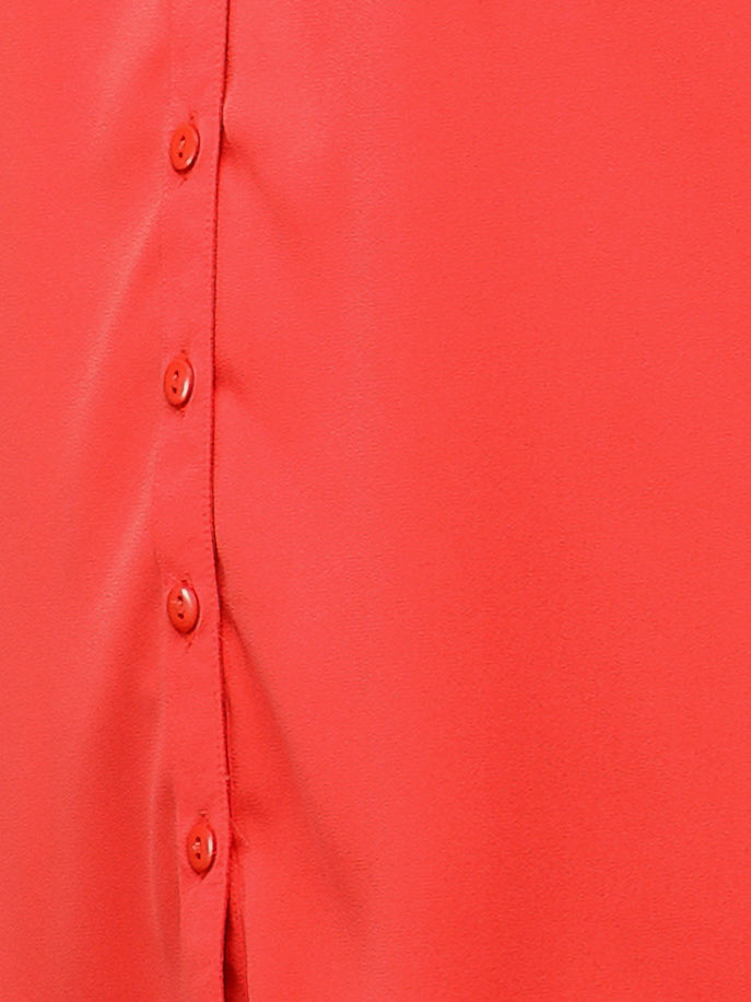 Fern Sequins Georgette Scarlet Shirt