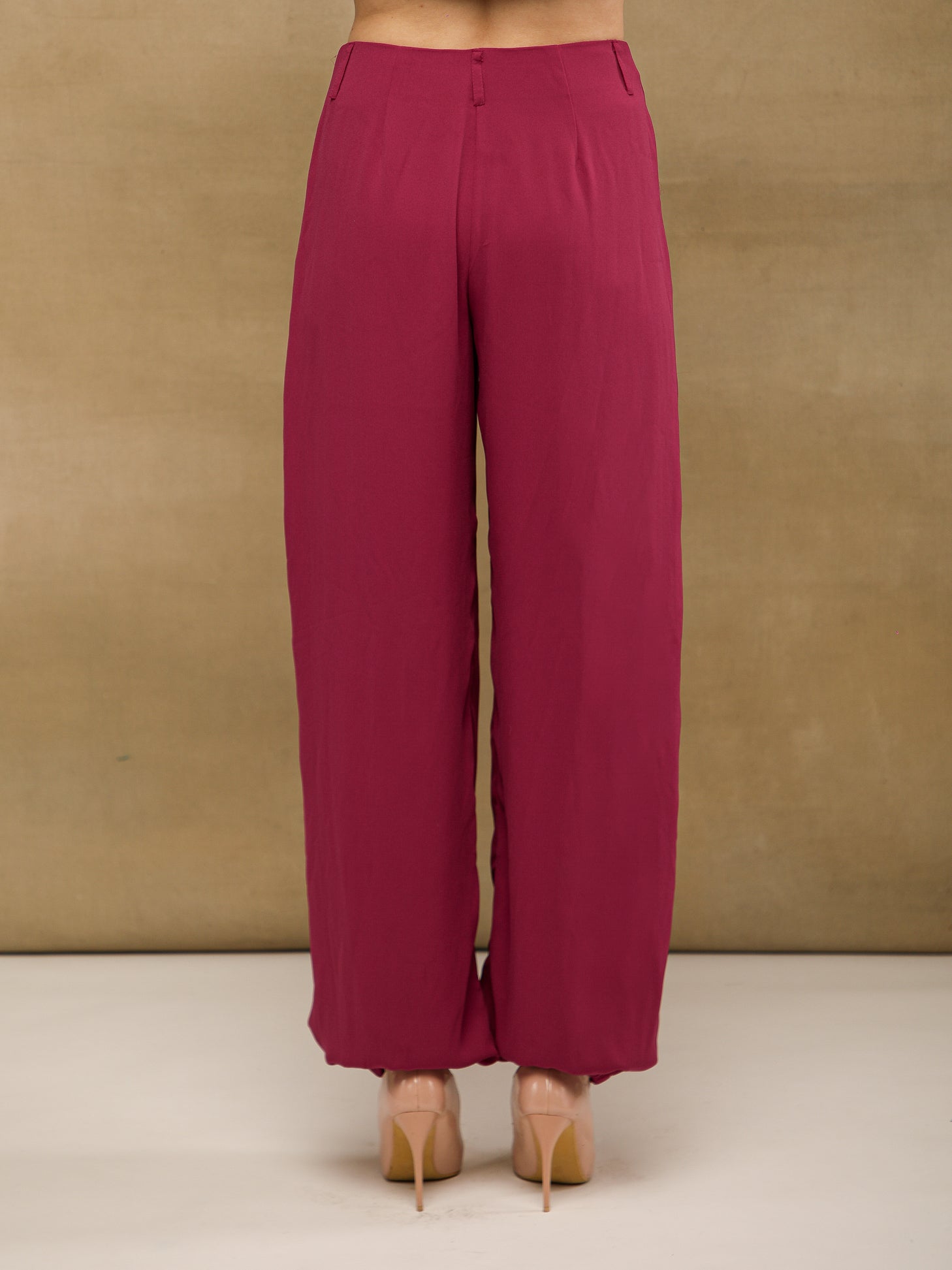 Burgundy Balloon Trousers