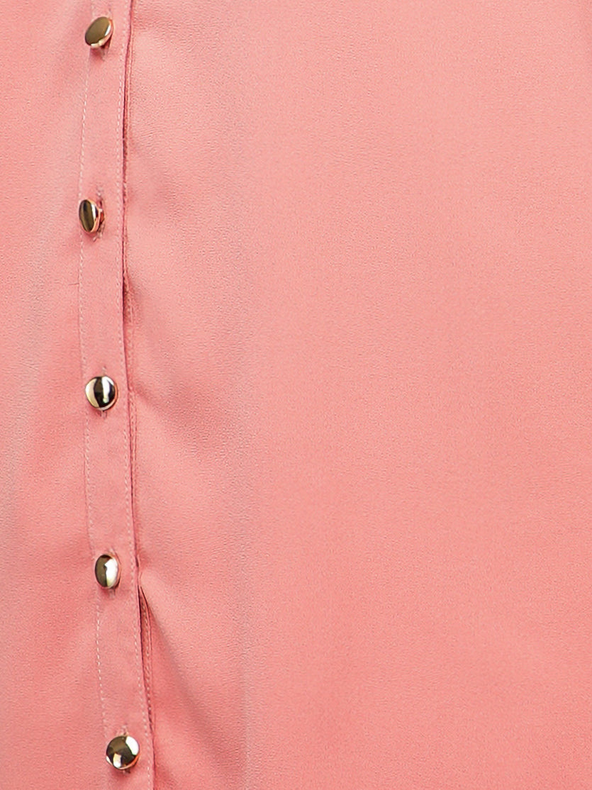 Dual Floral Sequins Pink Shirt