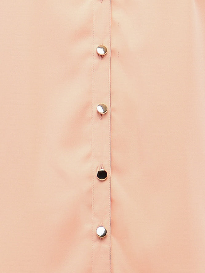 Dual Floral Sequins Apricot Shirt