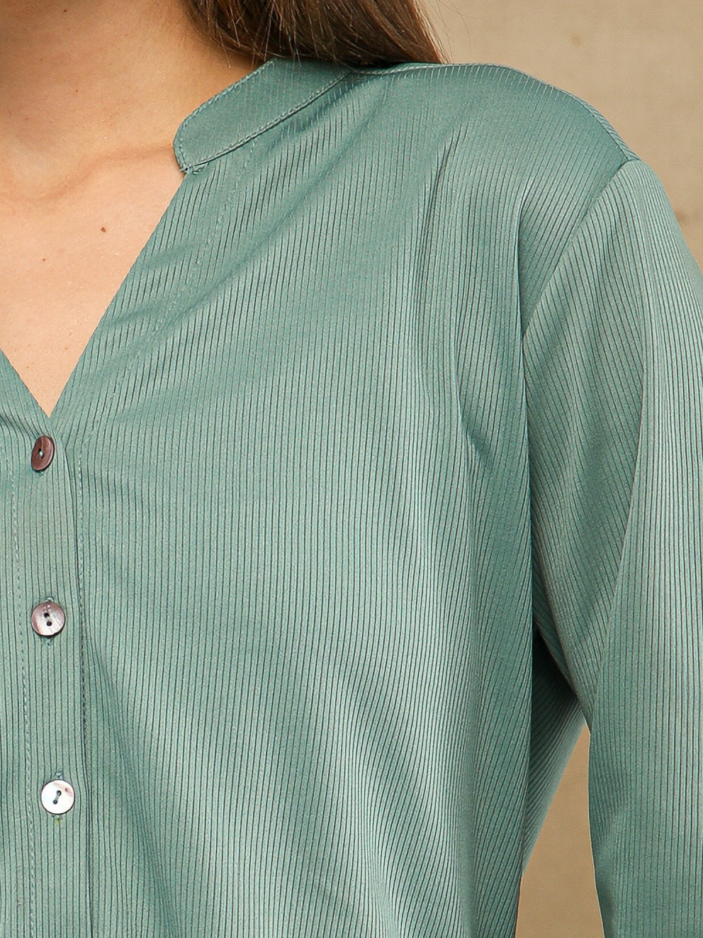 Mint Self Stripe Shirt