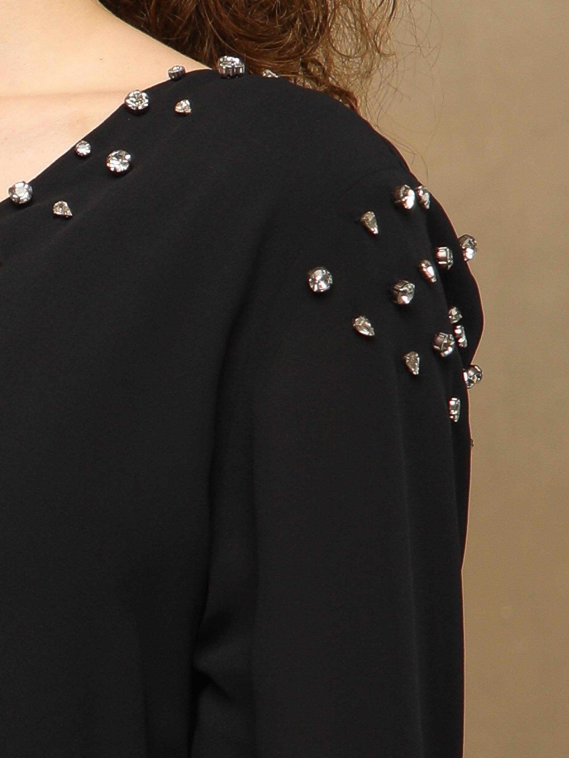 Rhinestone Georgette Black Top
