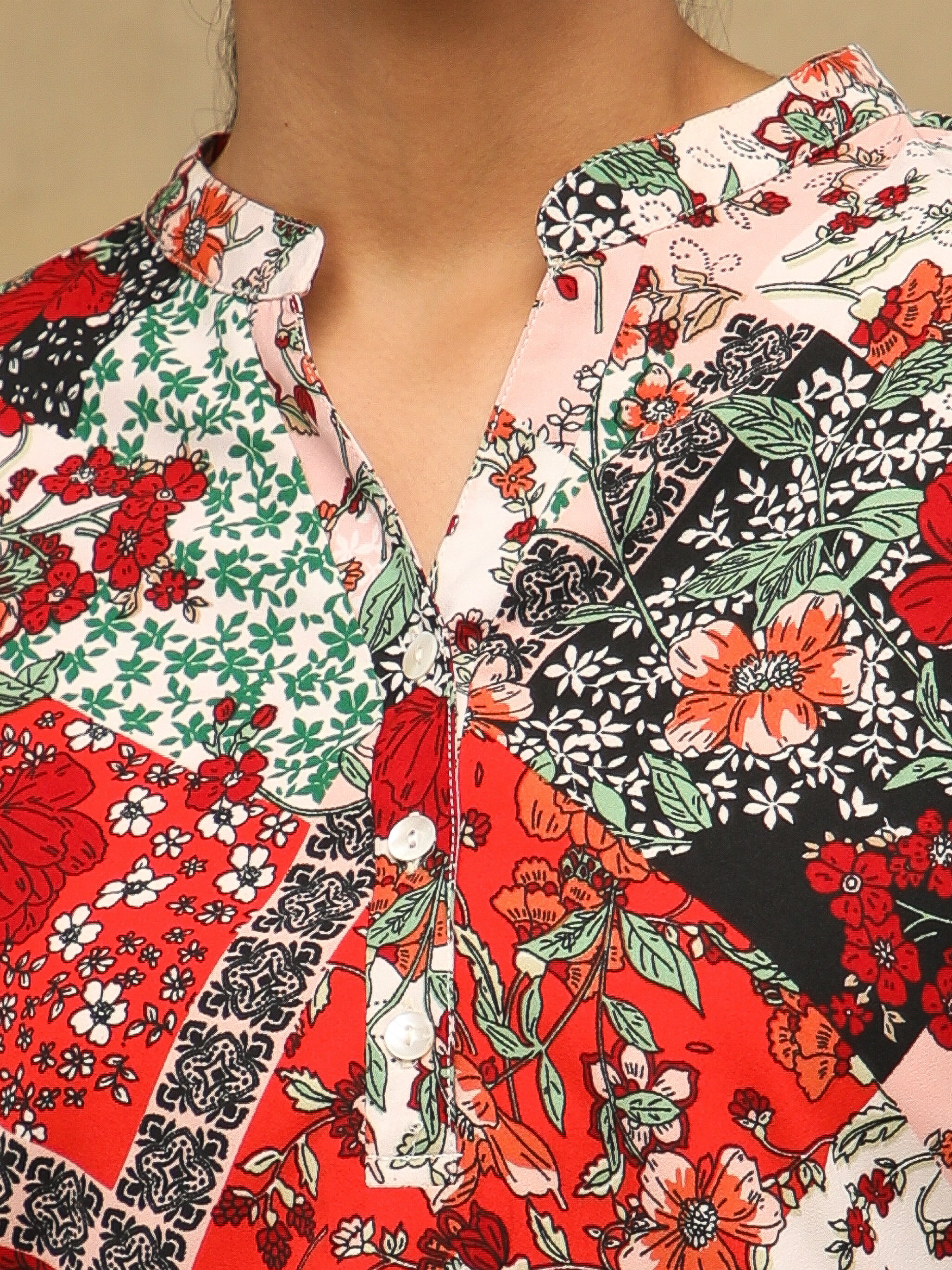 Vintage Patch Print Top