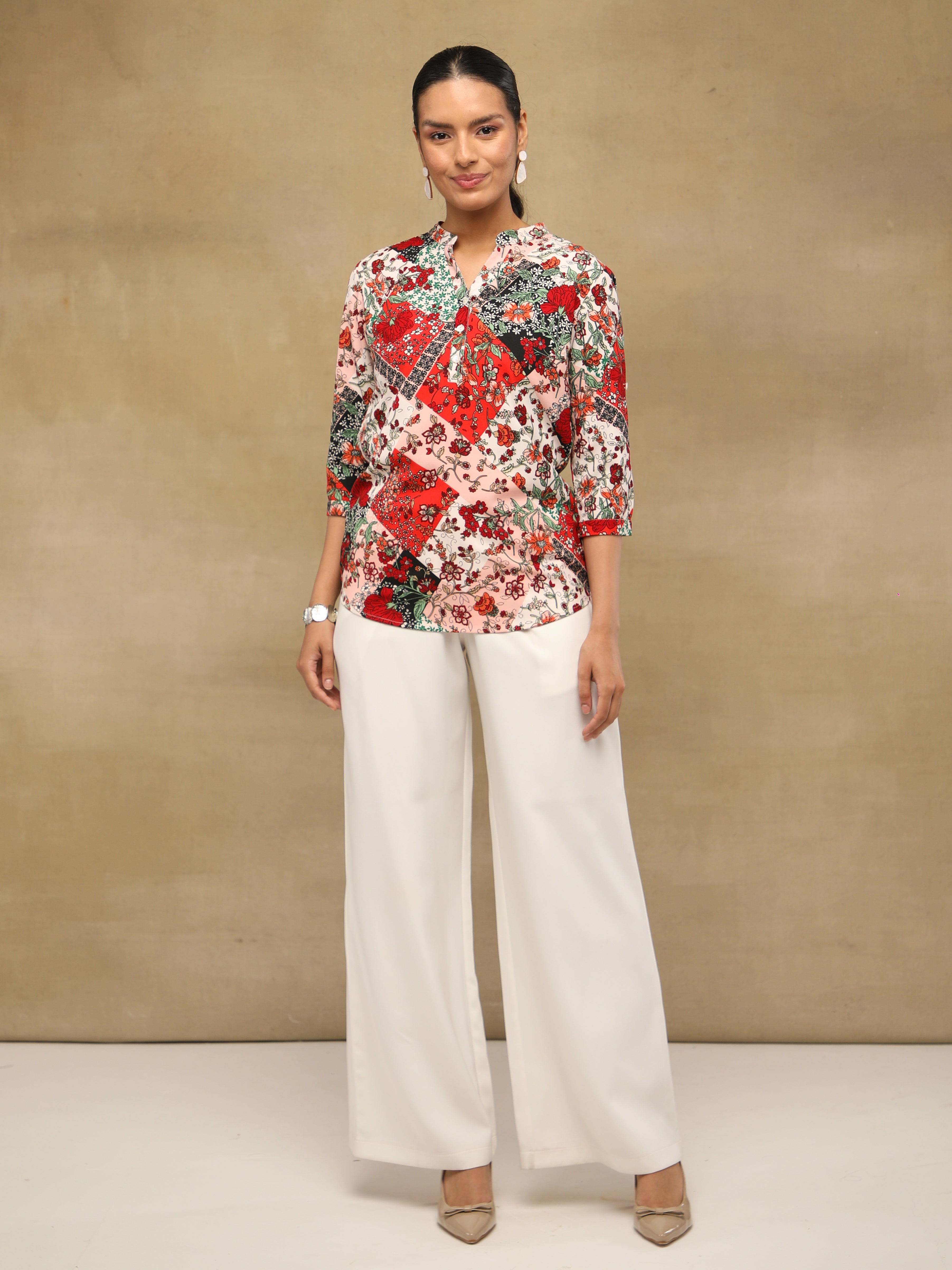 Vintage Patch Print Top