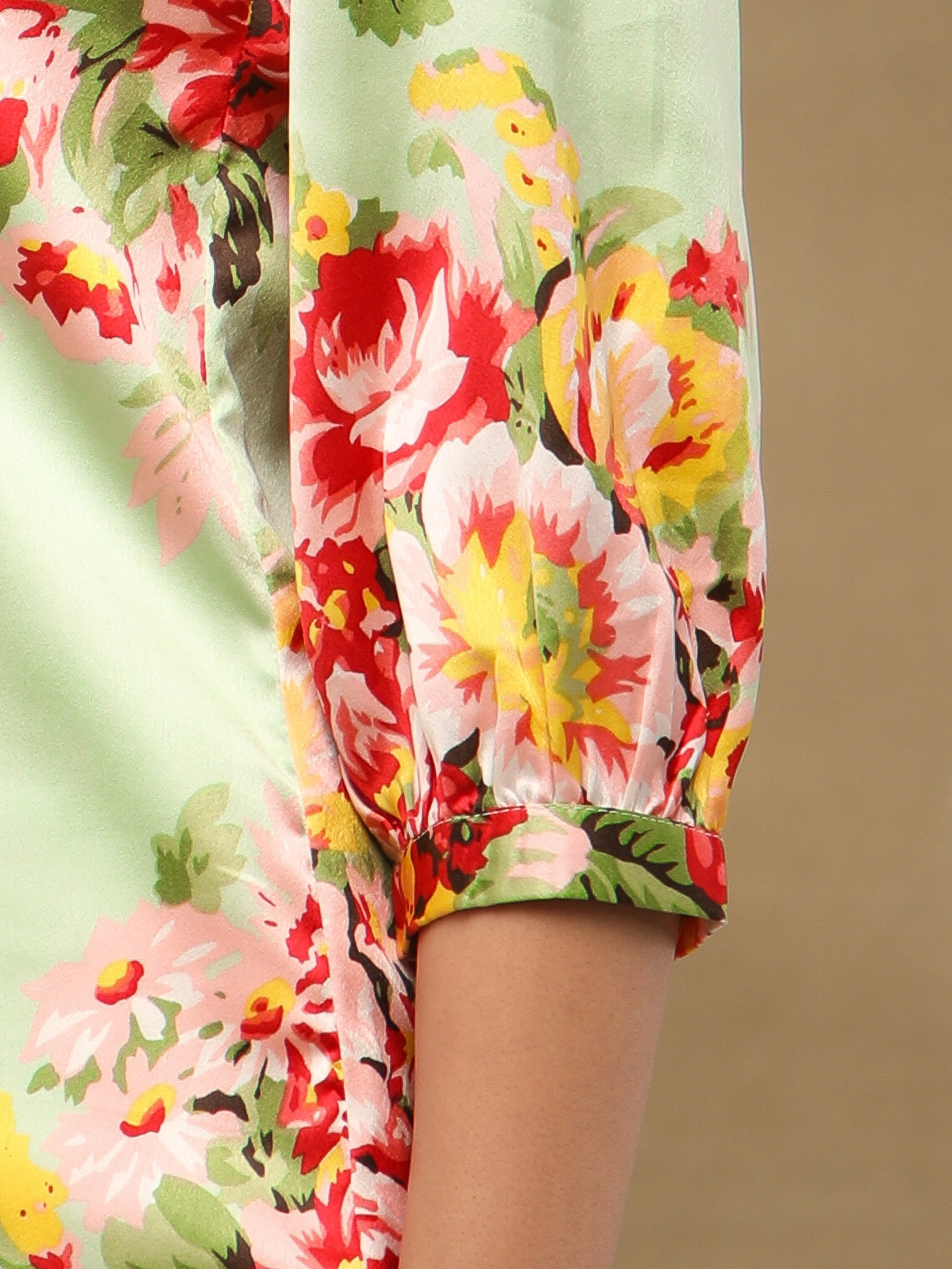 Front Yoke Gather Mint Shirt