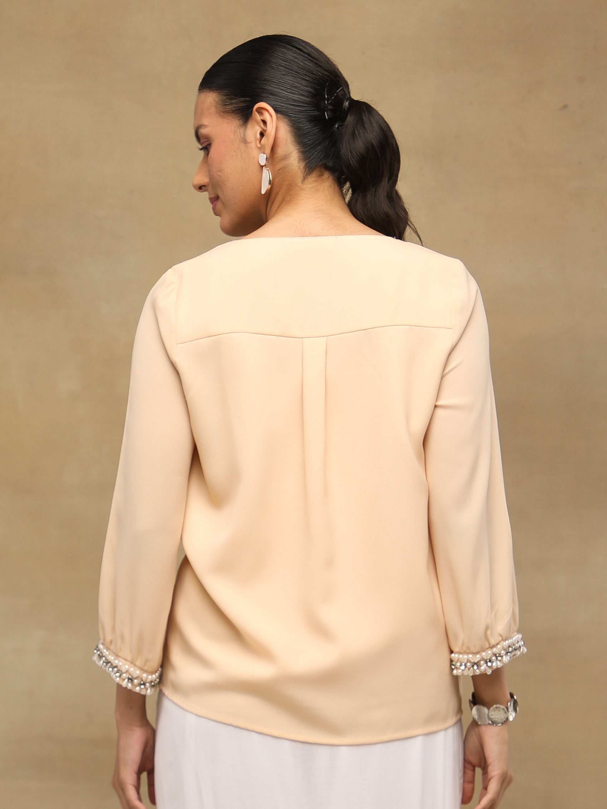 Champagne Embellished Blouse