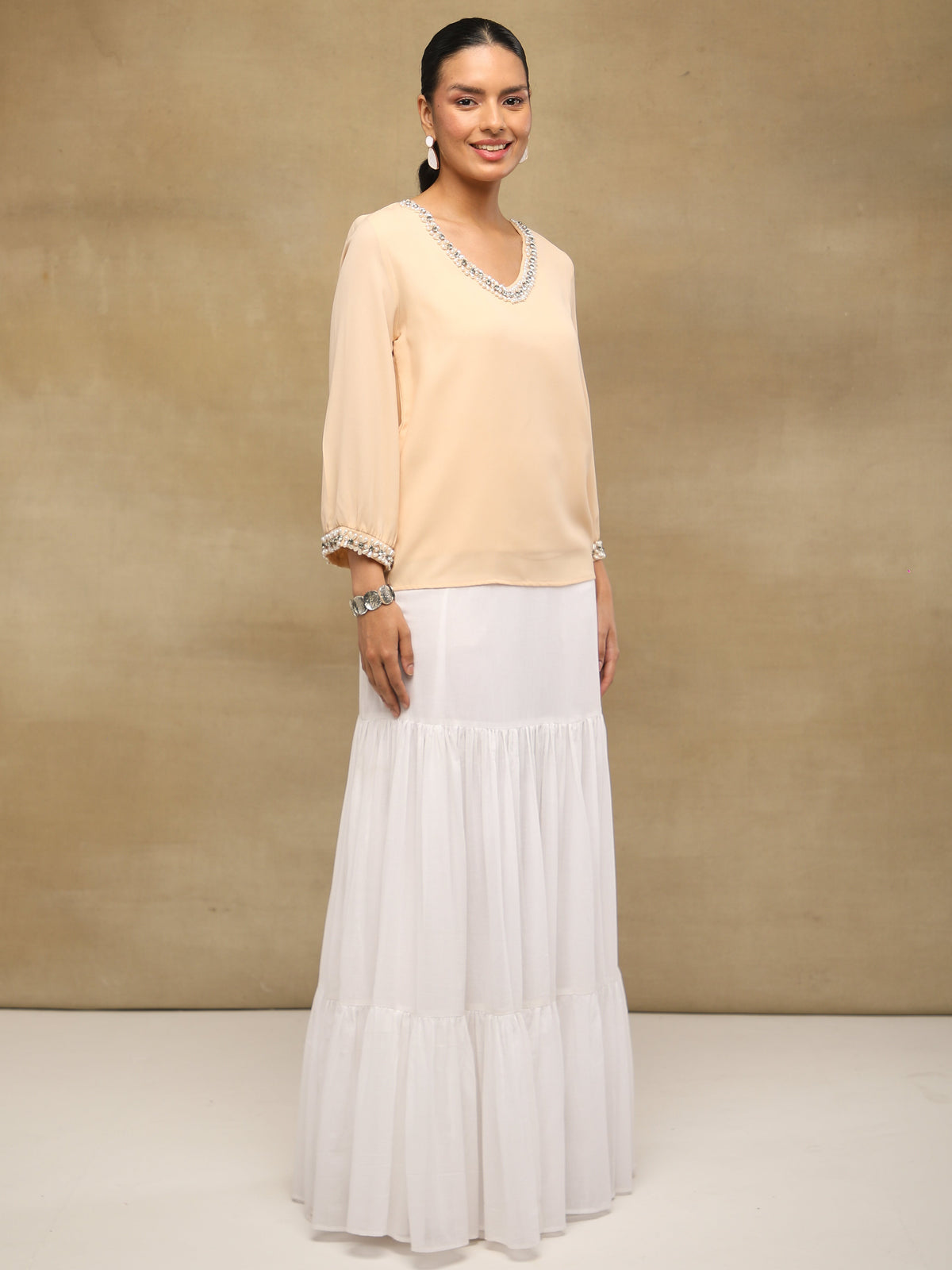 Champagne Embellished Blouse