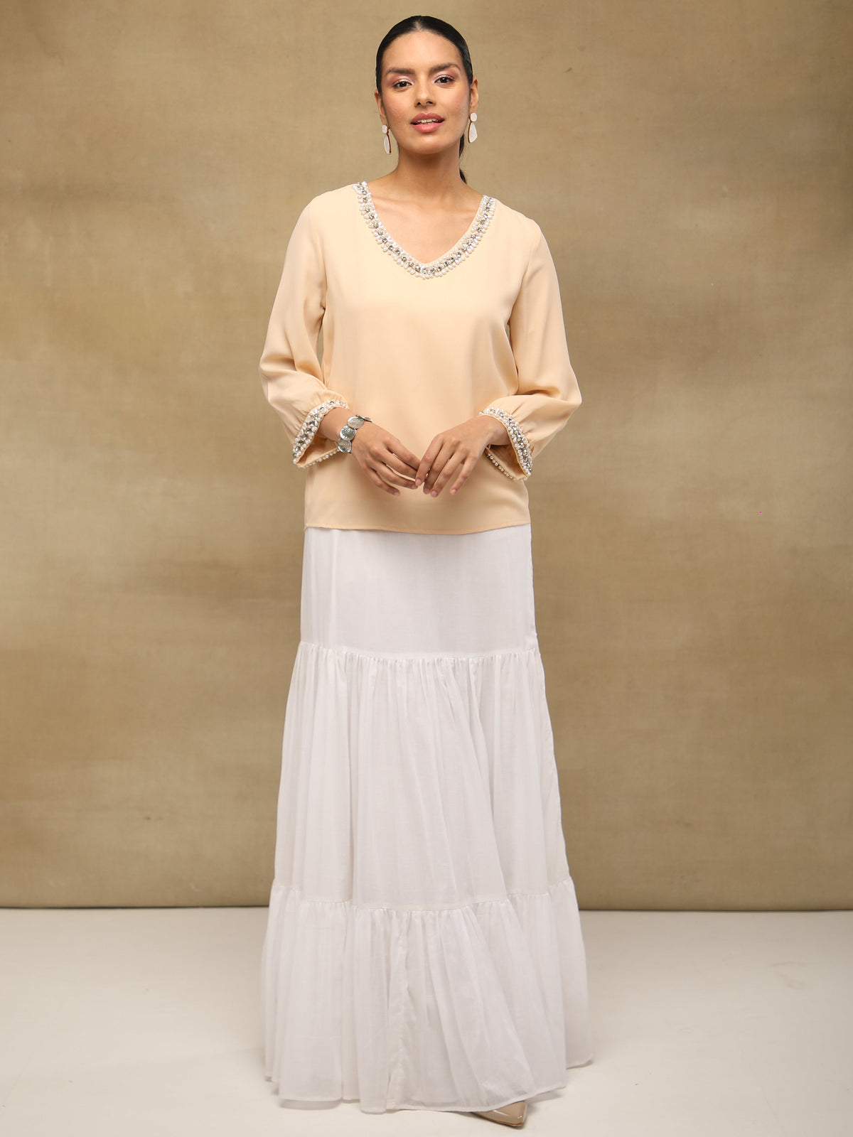Champagne Embellished Blouse