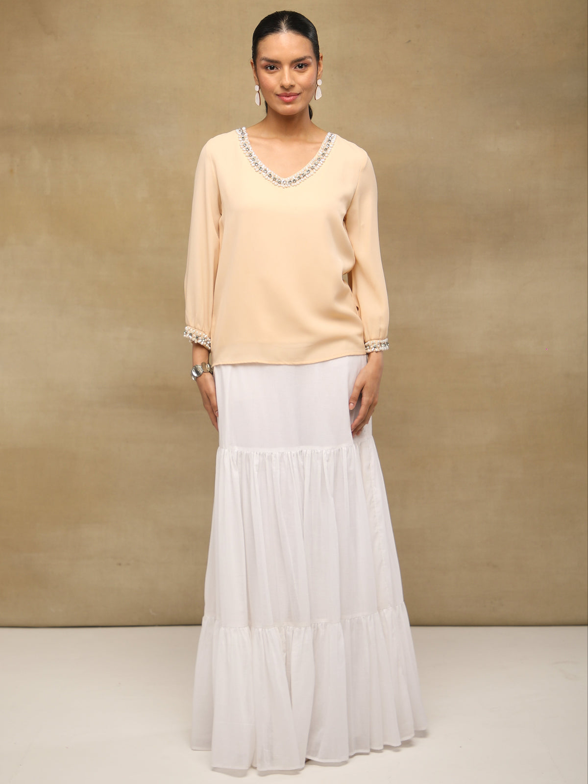 Champagne Embellished Blouse