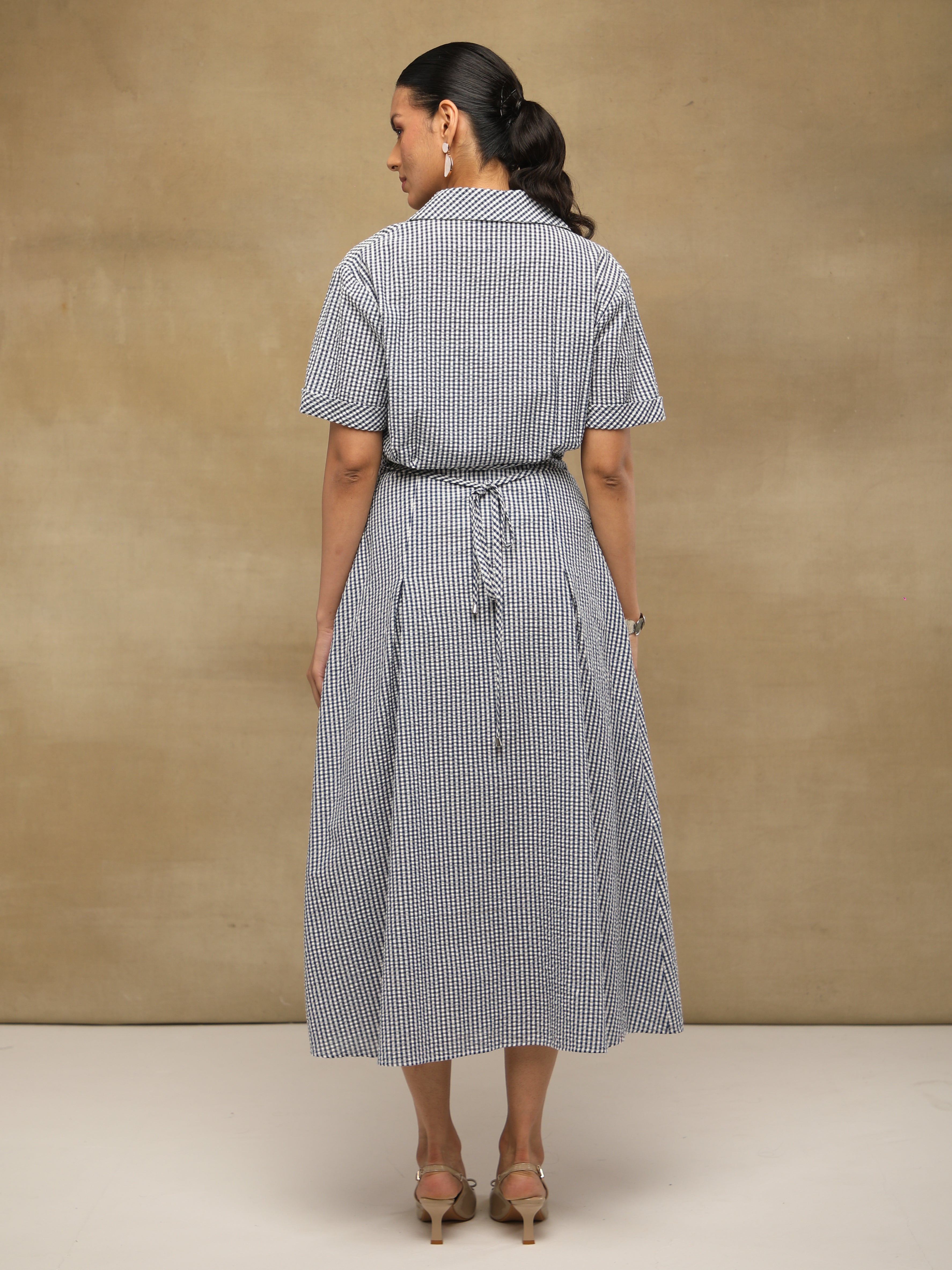 Ghingham Midi Shirt Dress