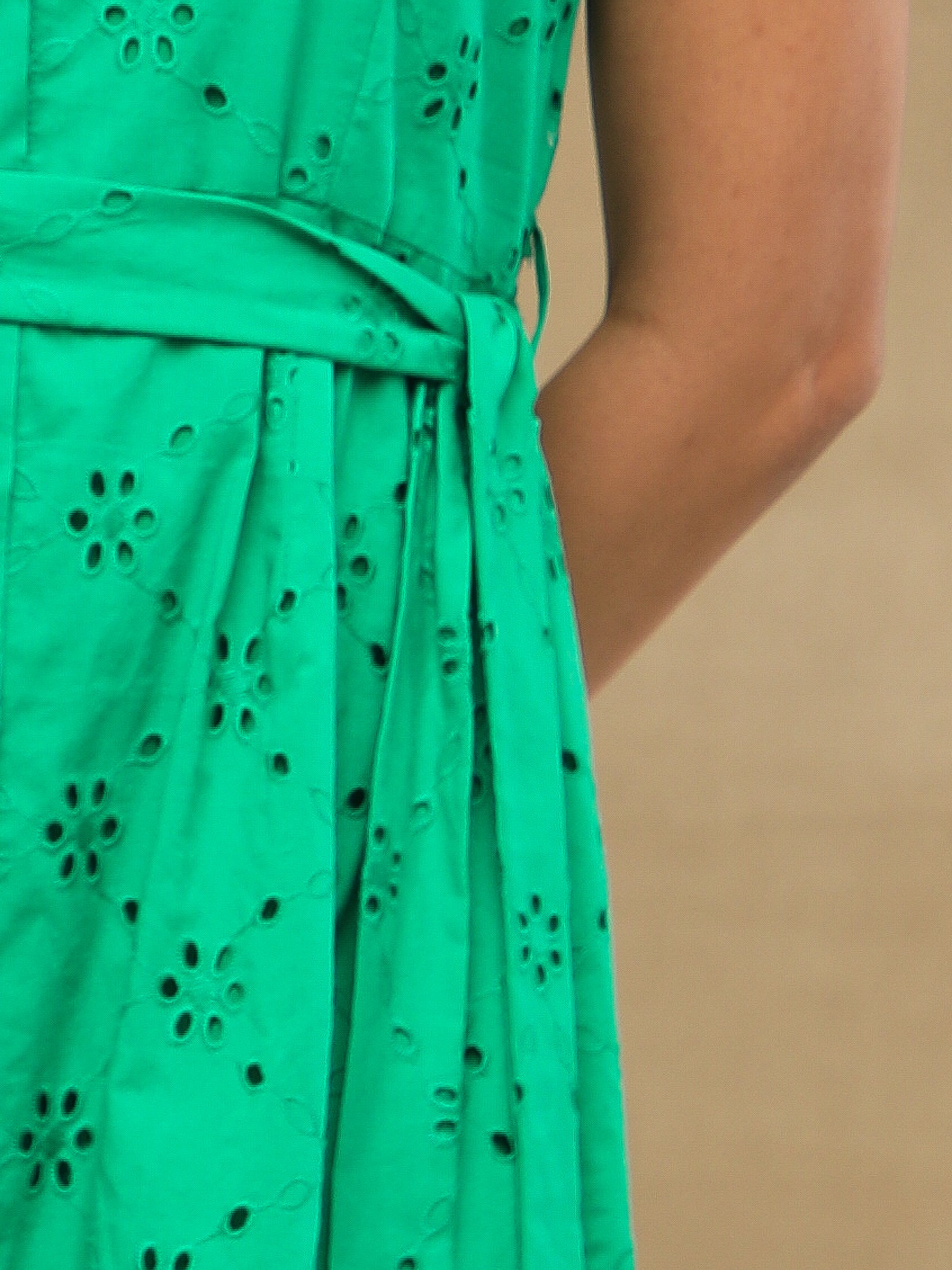 Emerald Schiffli Shirt Dress