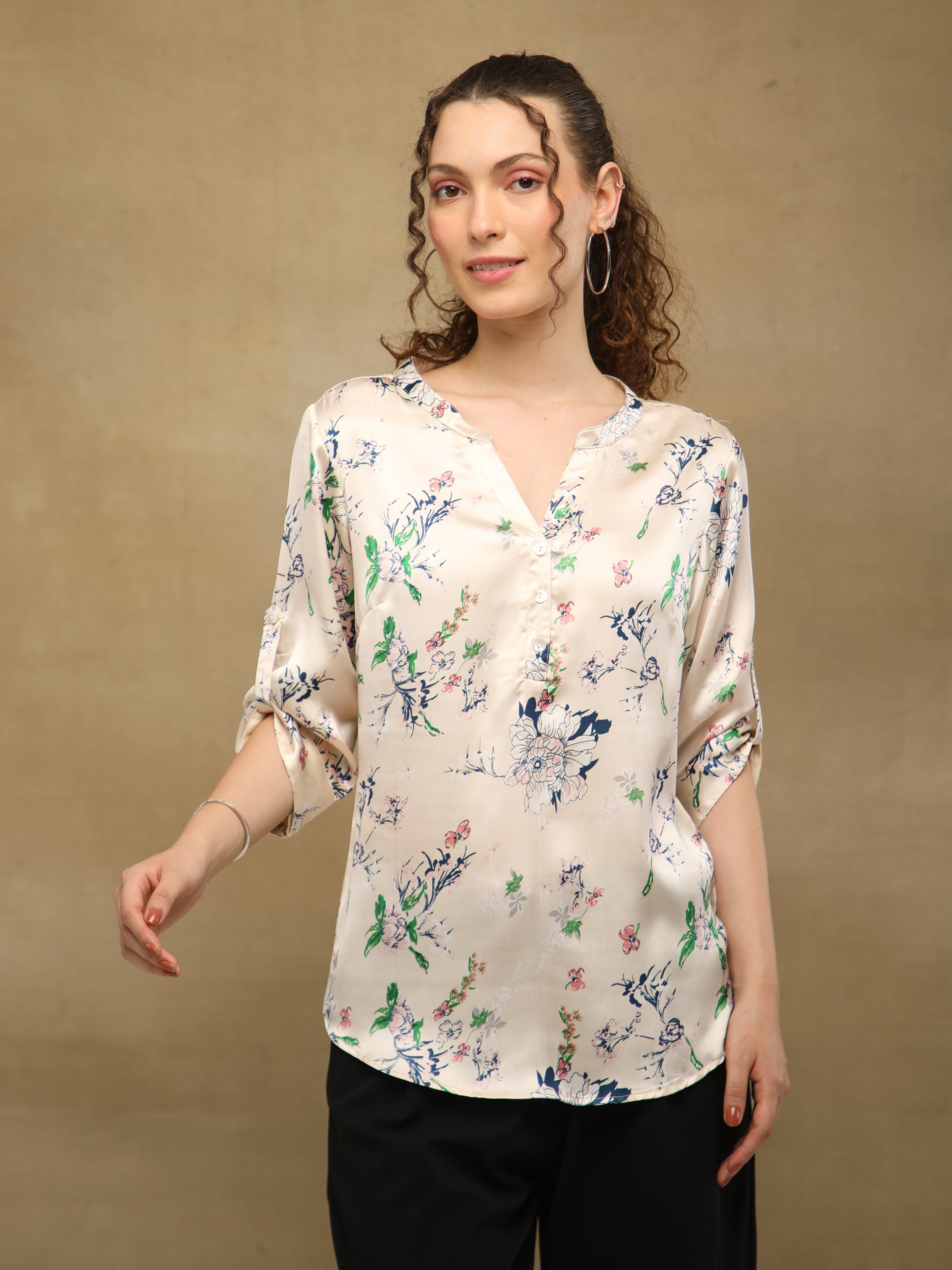 Ivory Garden Satin Top