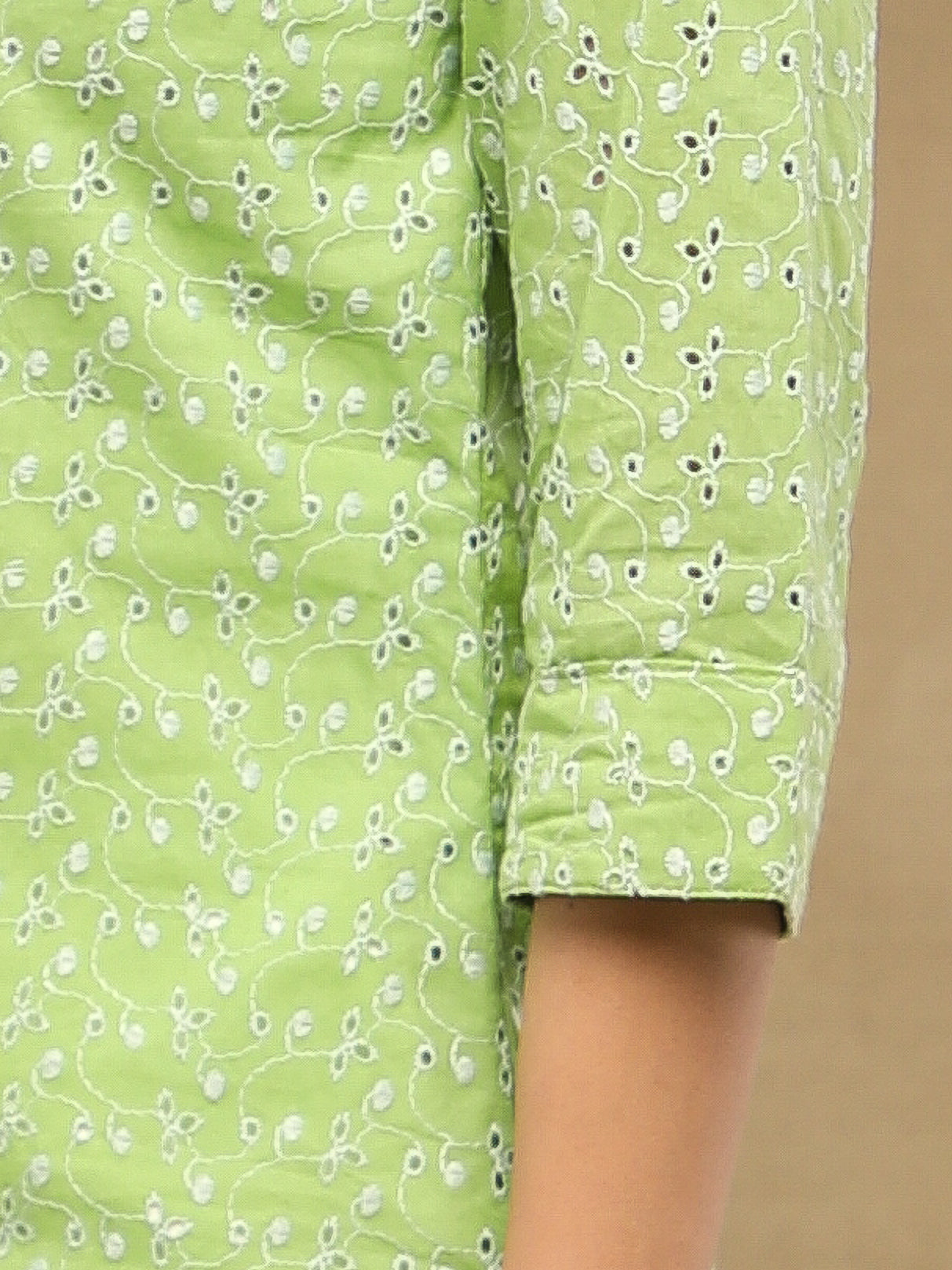 Apple Green Schiffli Shirt