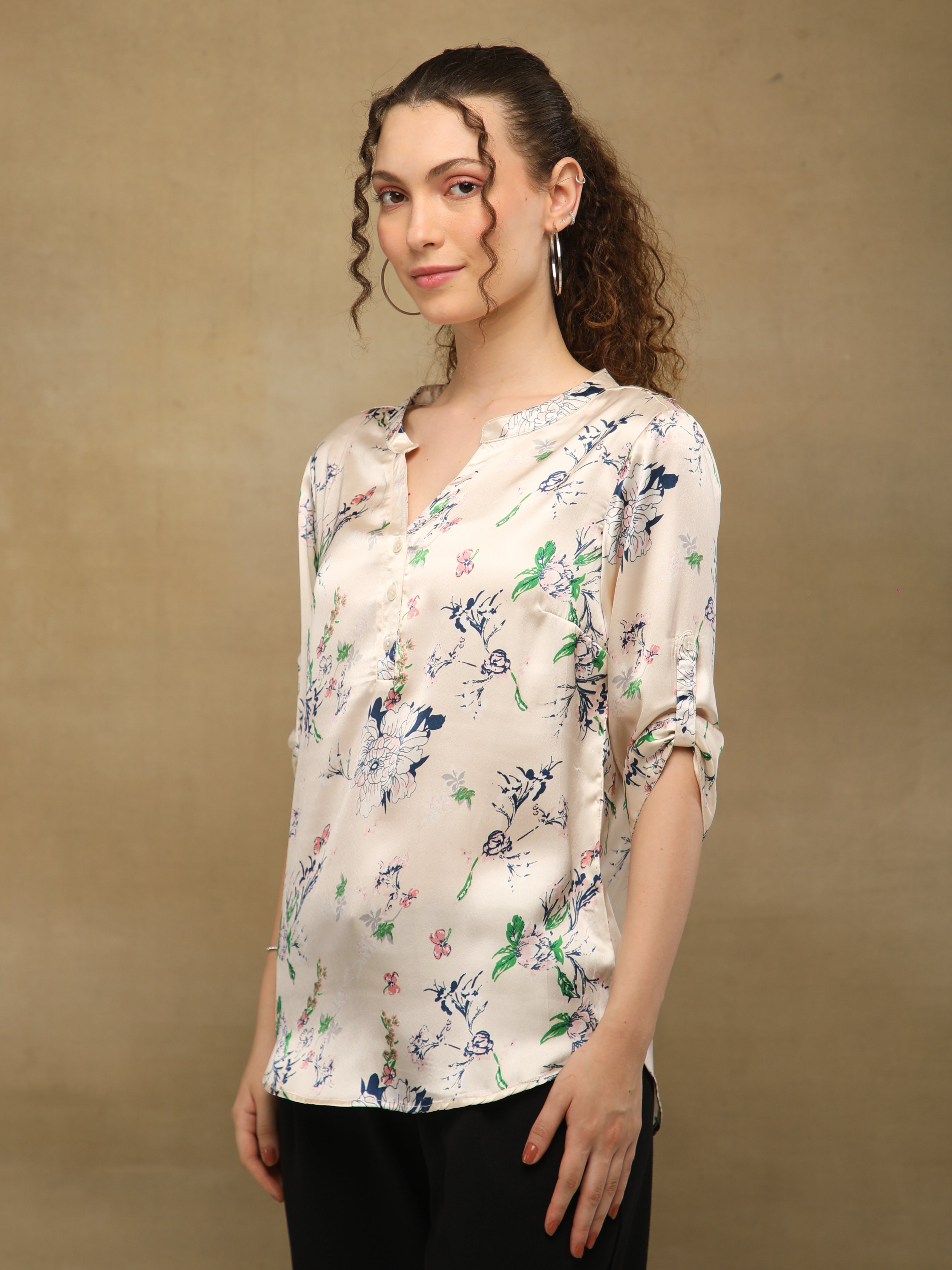 Ivory Garden Satin Top