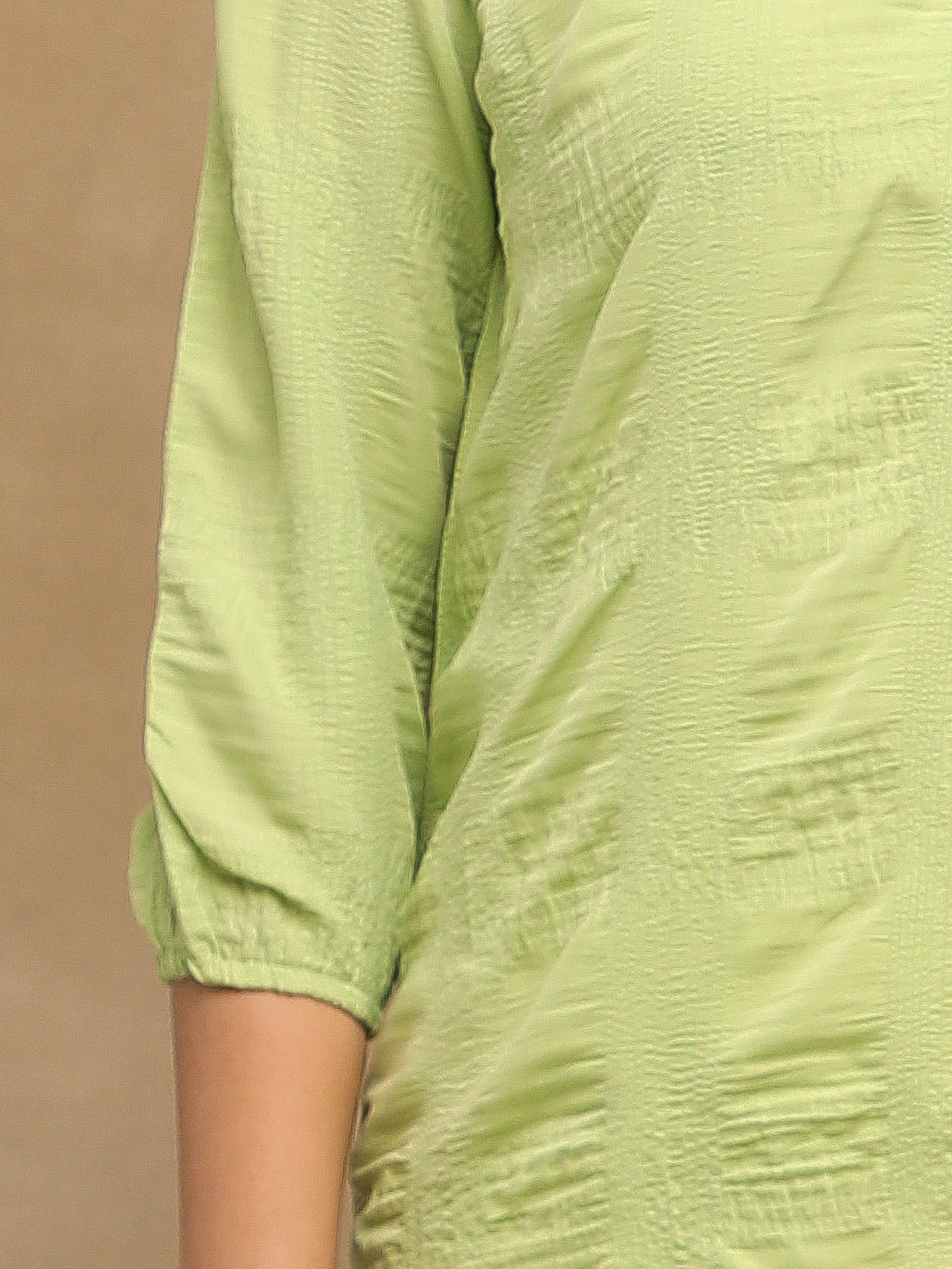 Textured Swarovski Green Top