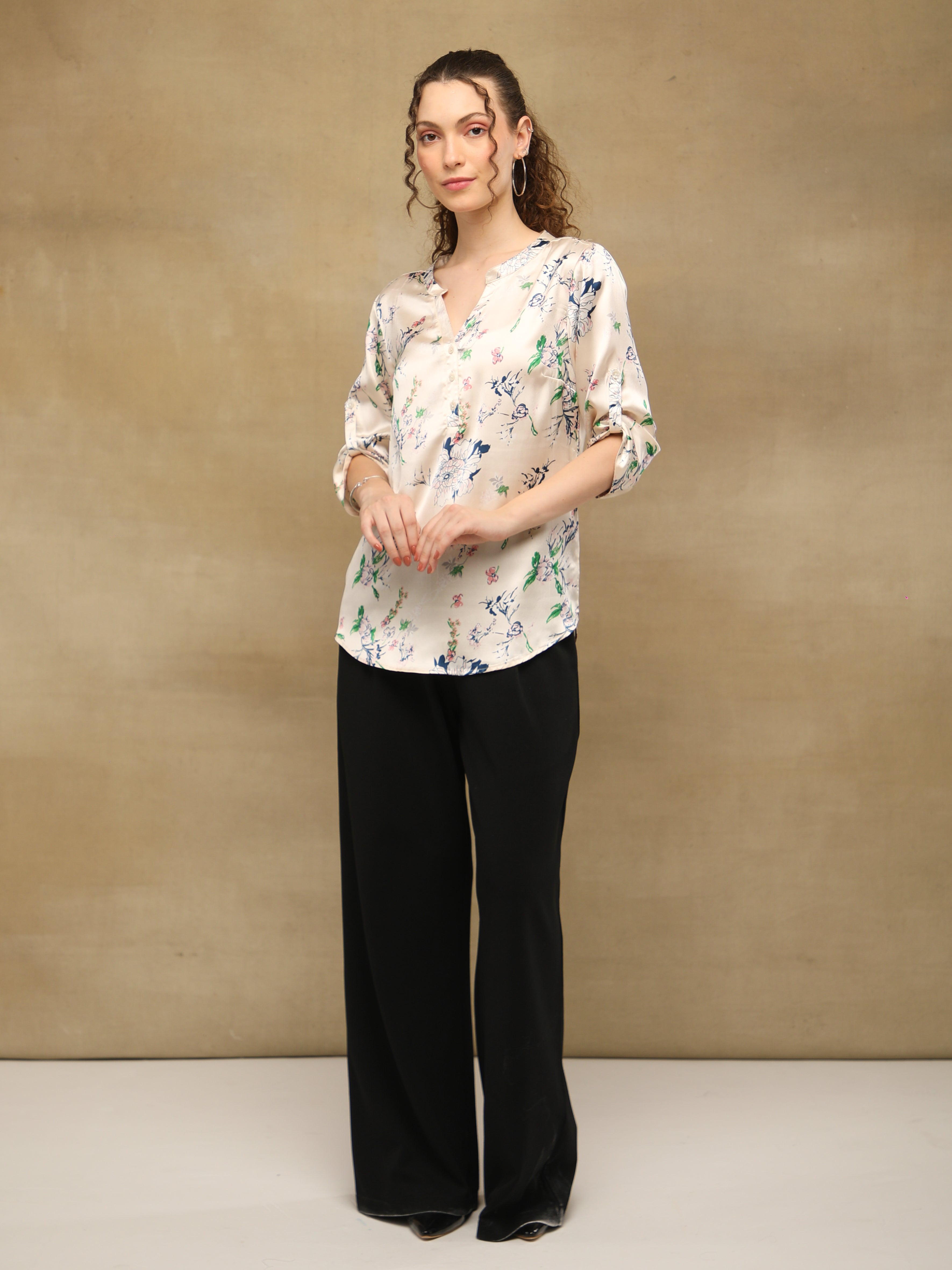Ivory Garden Satin Top