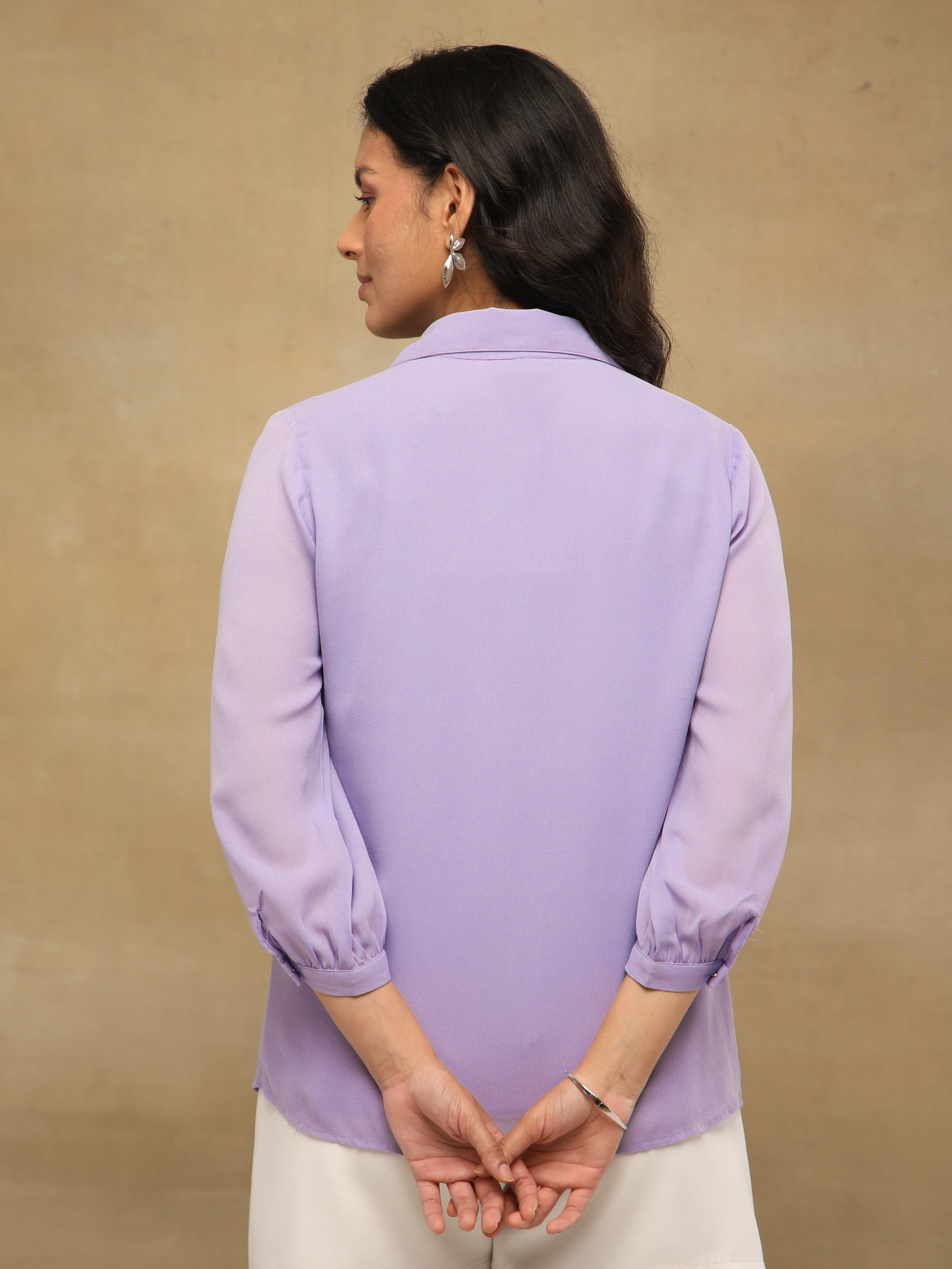 Golden Petals Lilac Shirt