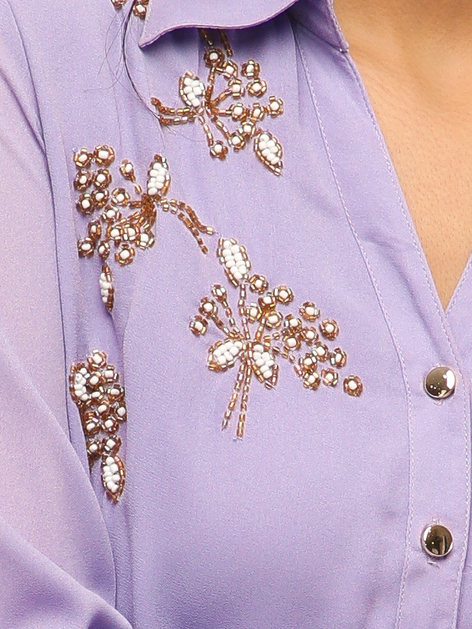 Golden Petals Lilac Shirt