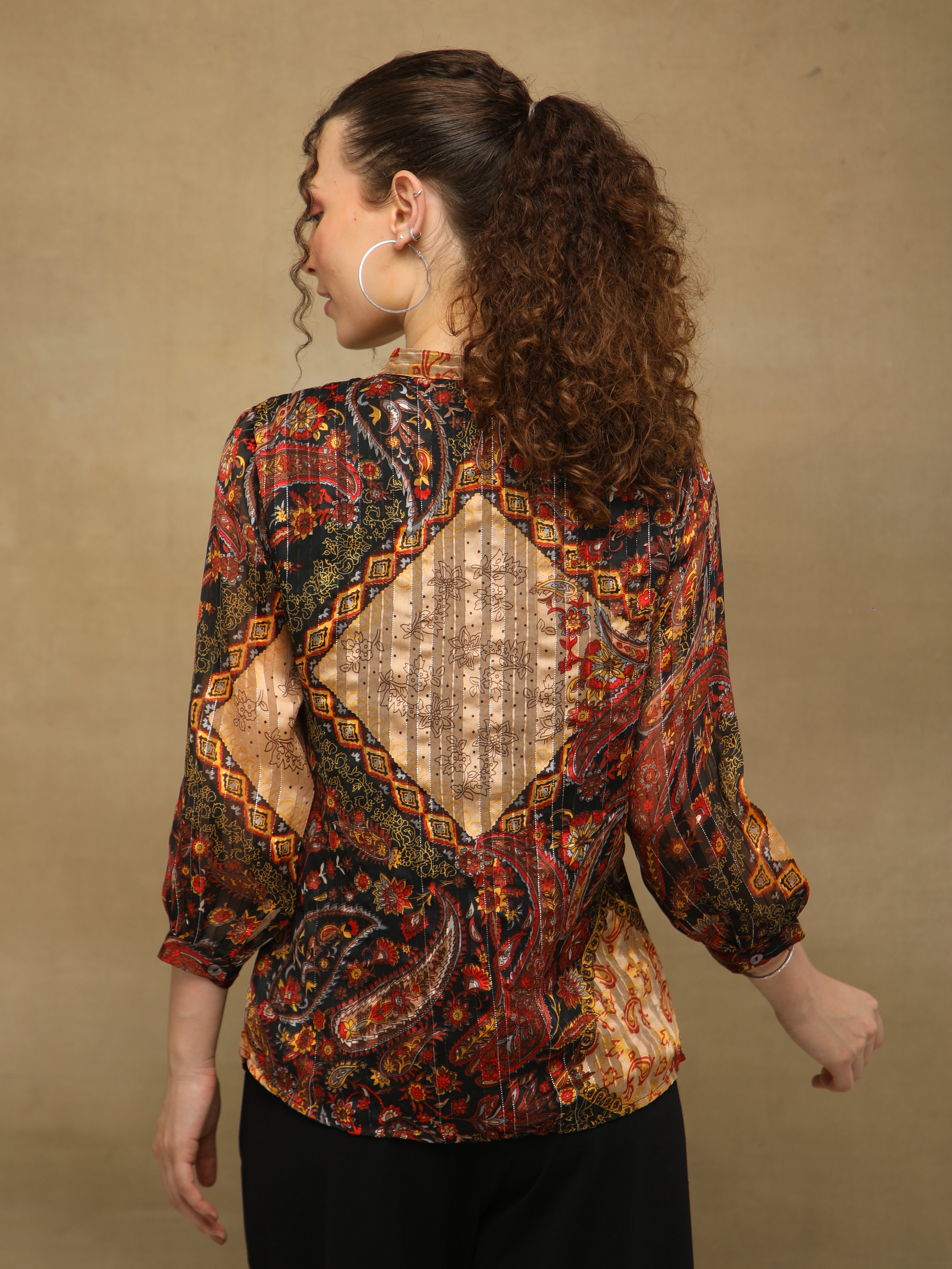Paisley Chiffon Lined Shirt