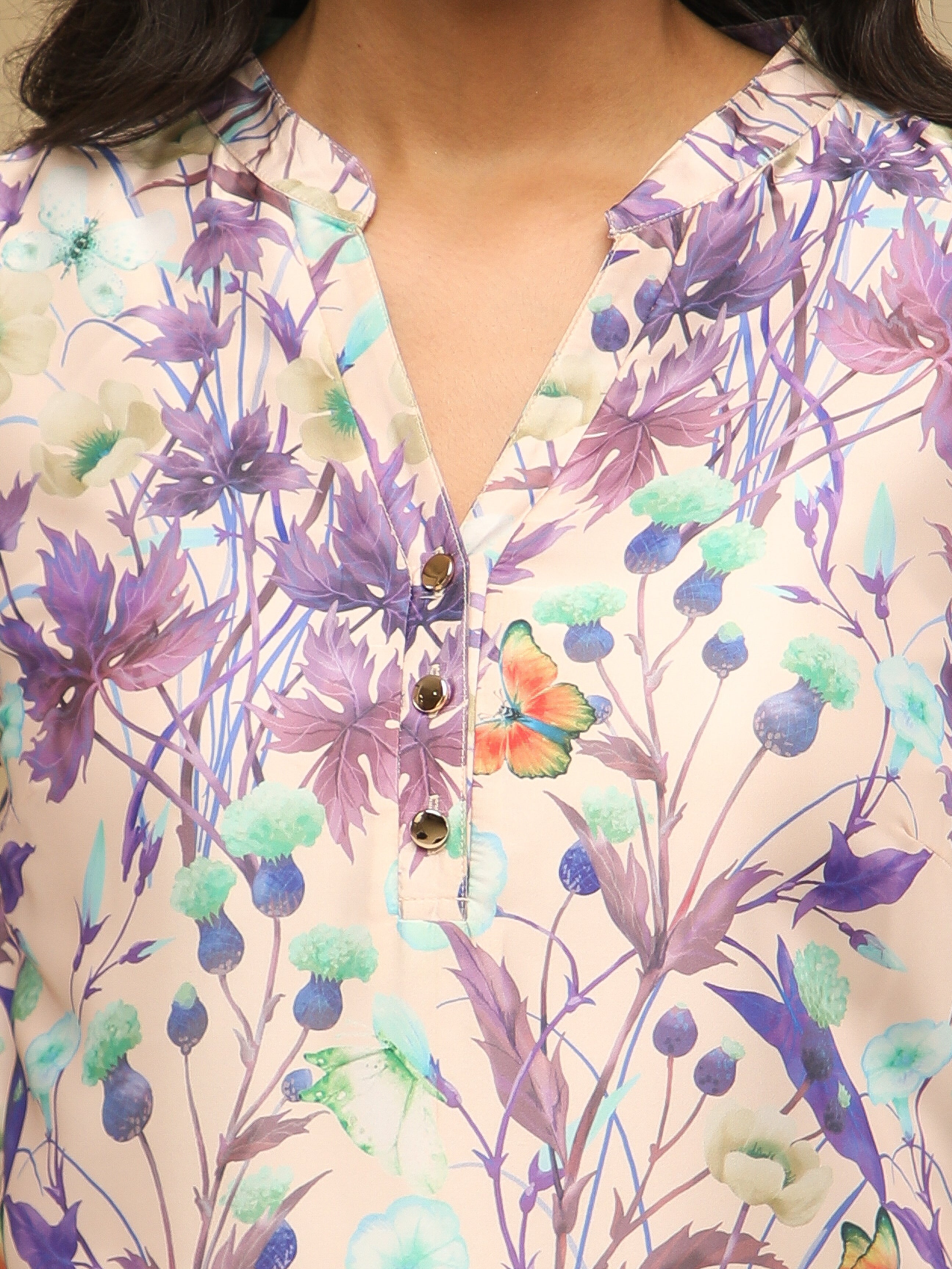 Chinar Satin Printed Top