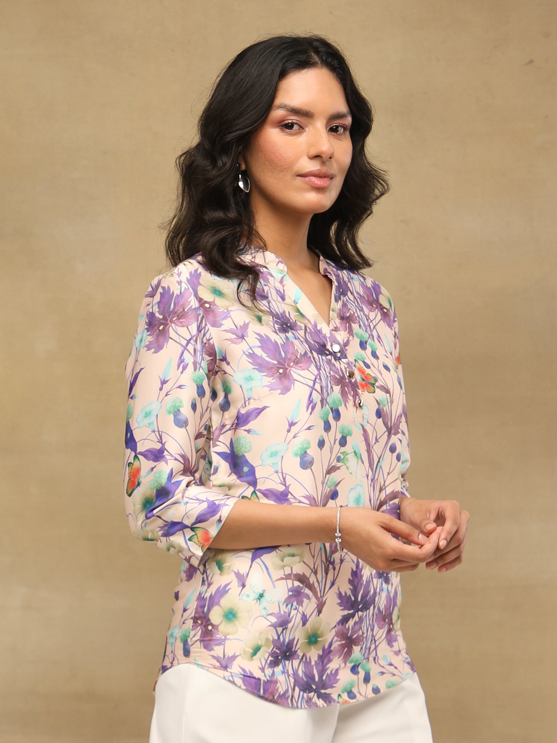 Chinar Satin Printed Top