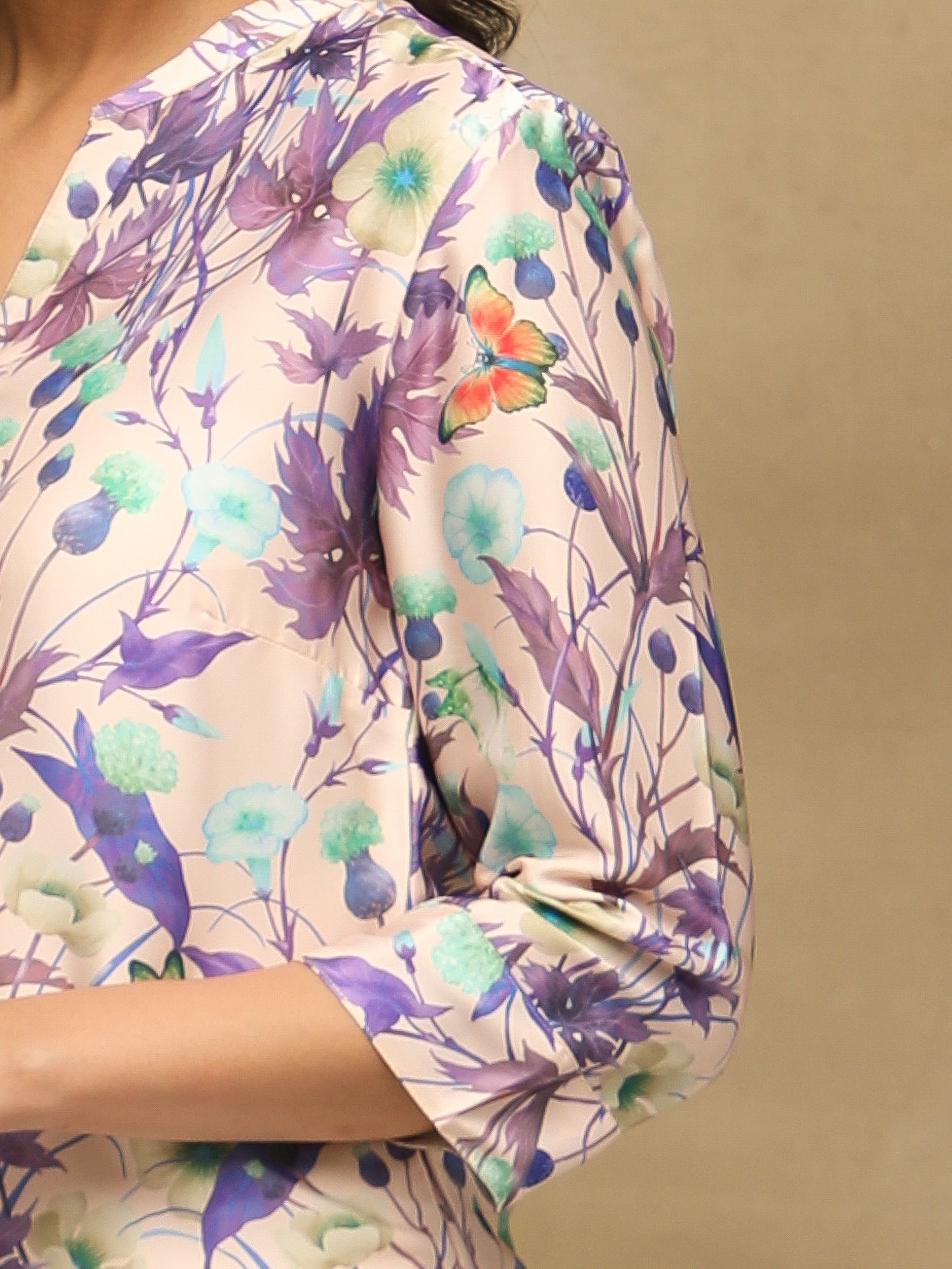 Chinar Satin Printed Top
