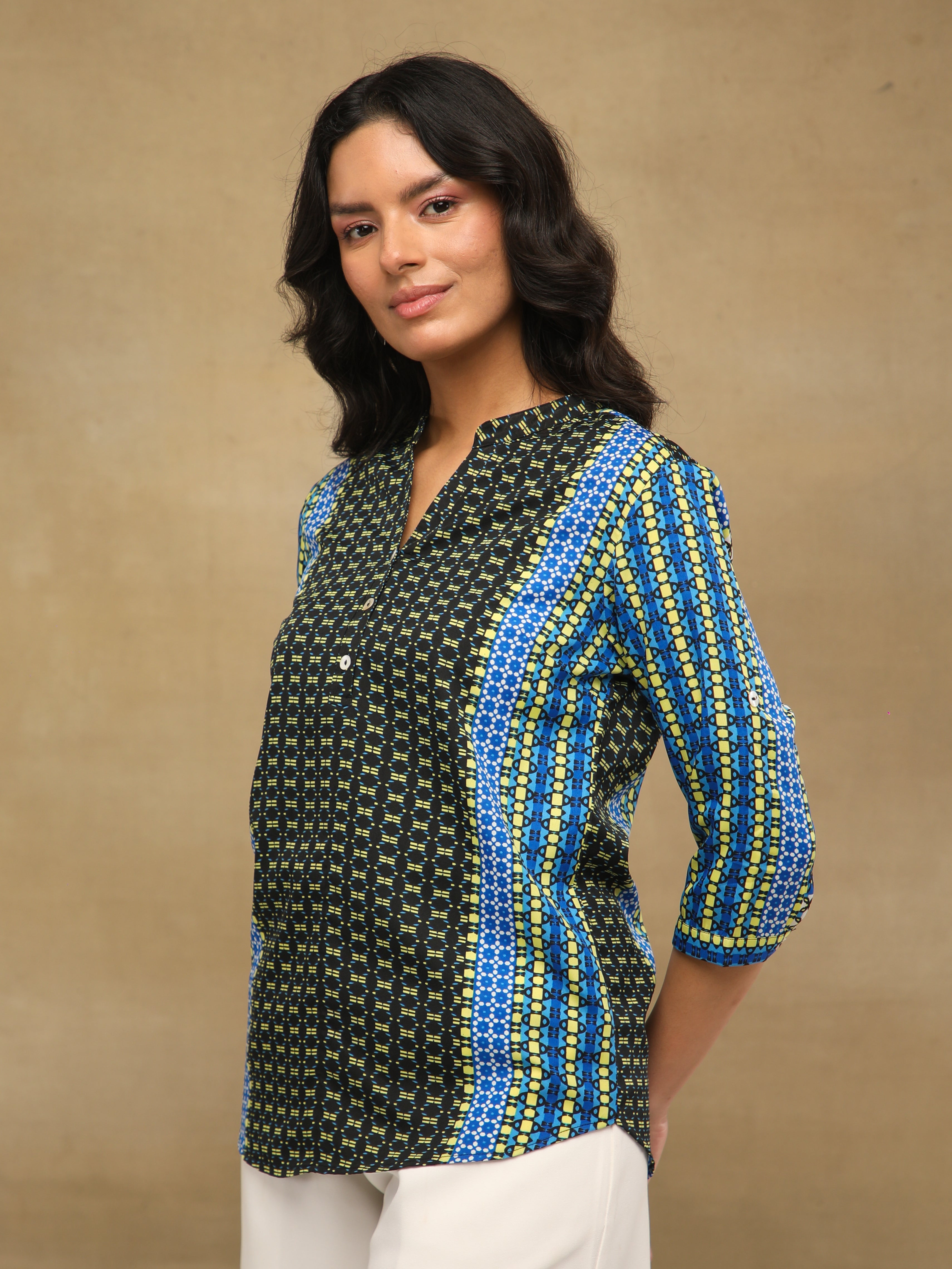 Pixel Trail Crepe Top