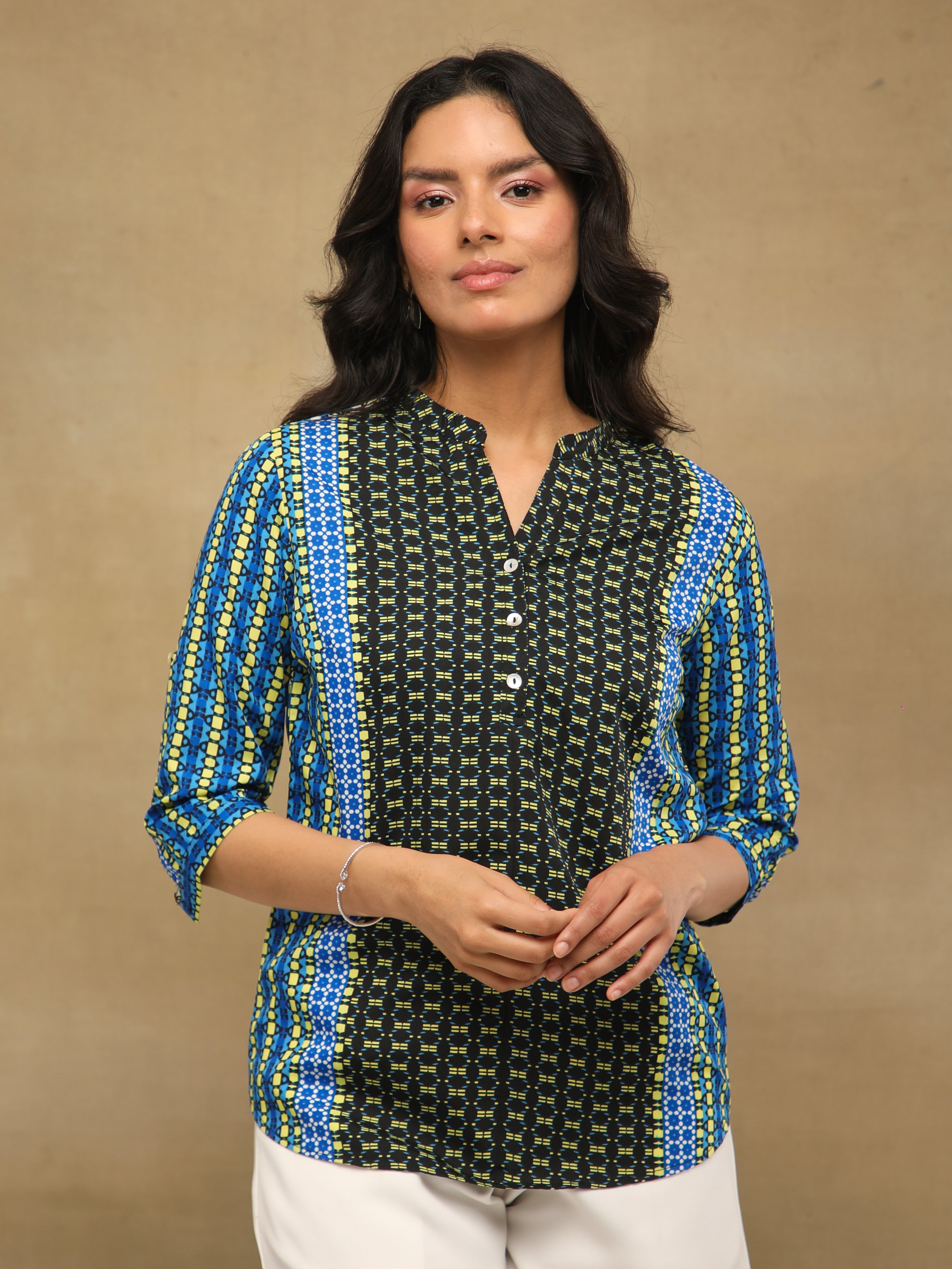 Pixel Trail Crepe Top