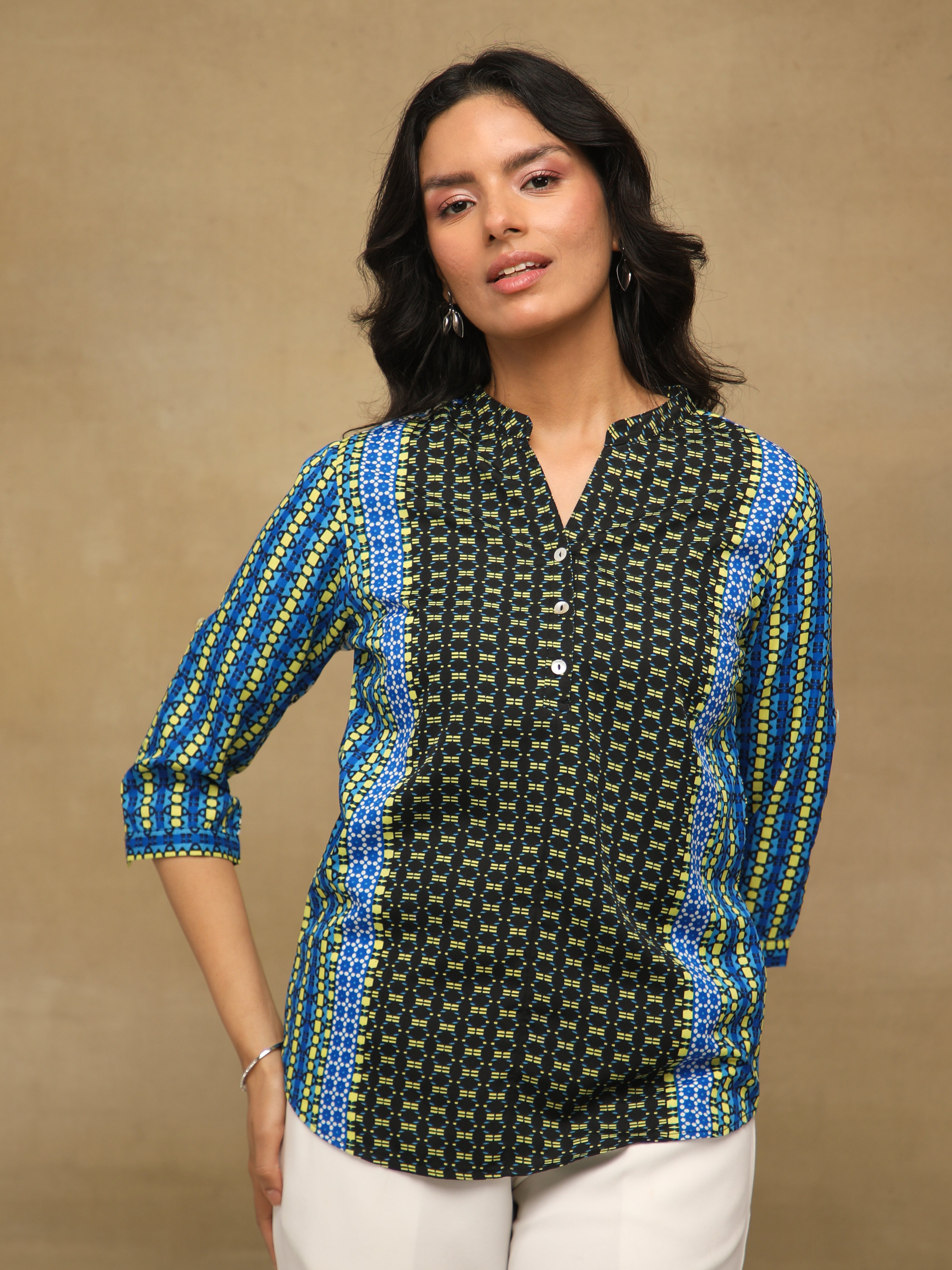 Pixel Trail Crepe Top