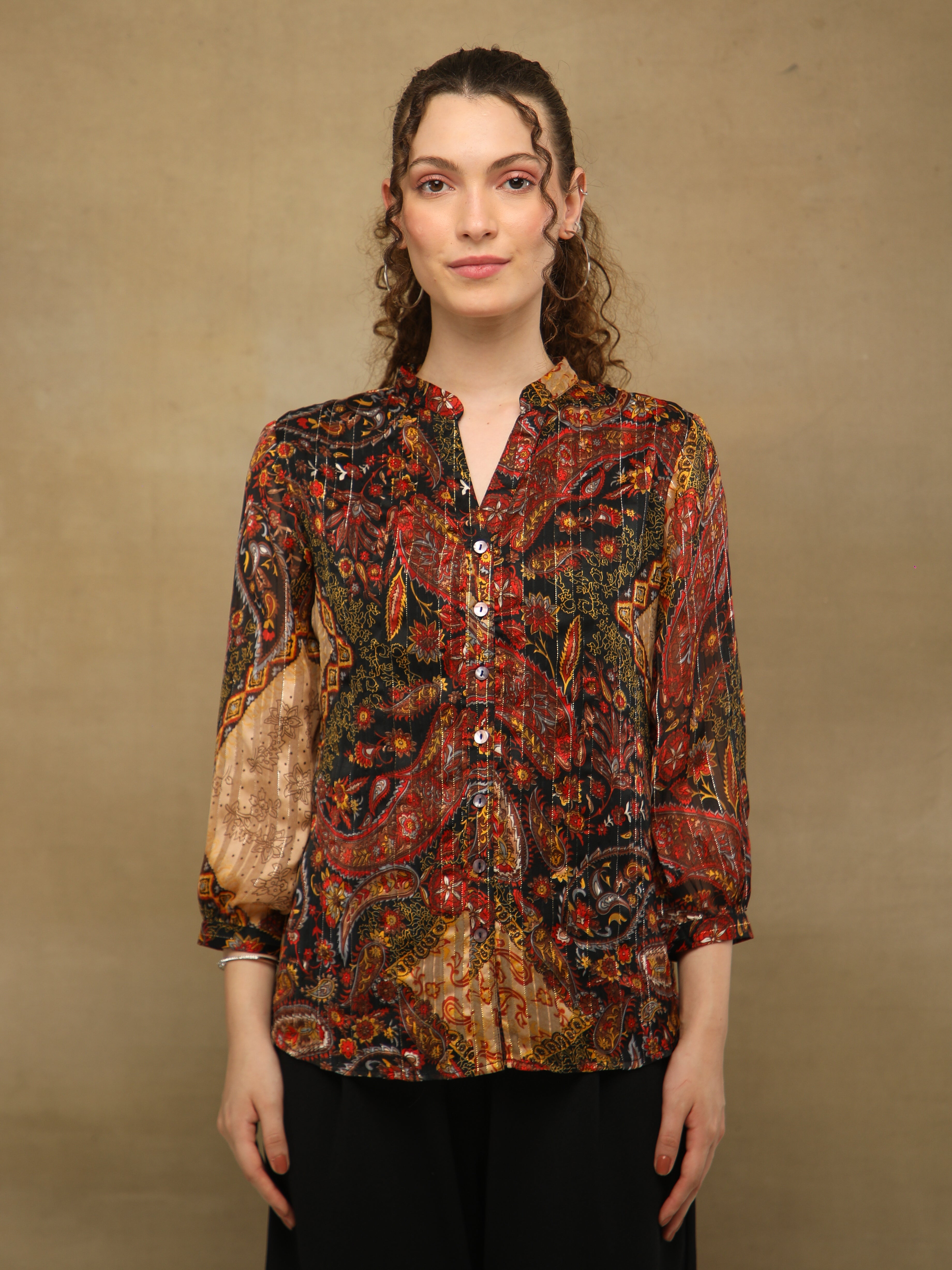 Paisley Chiffon Lined Shirt