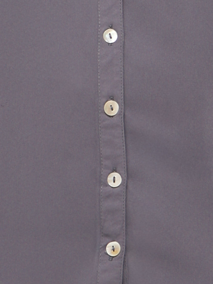 White Bead Embellished Grey Shirt