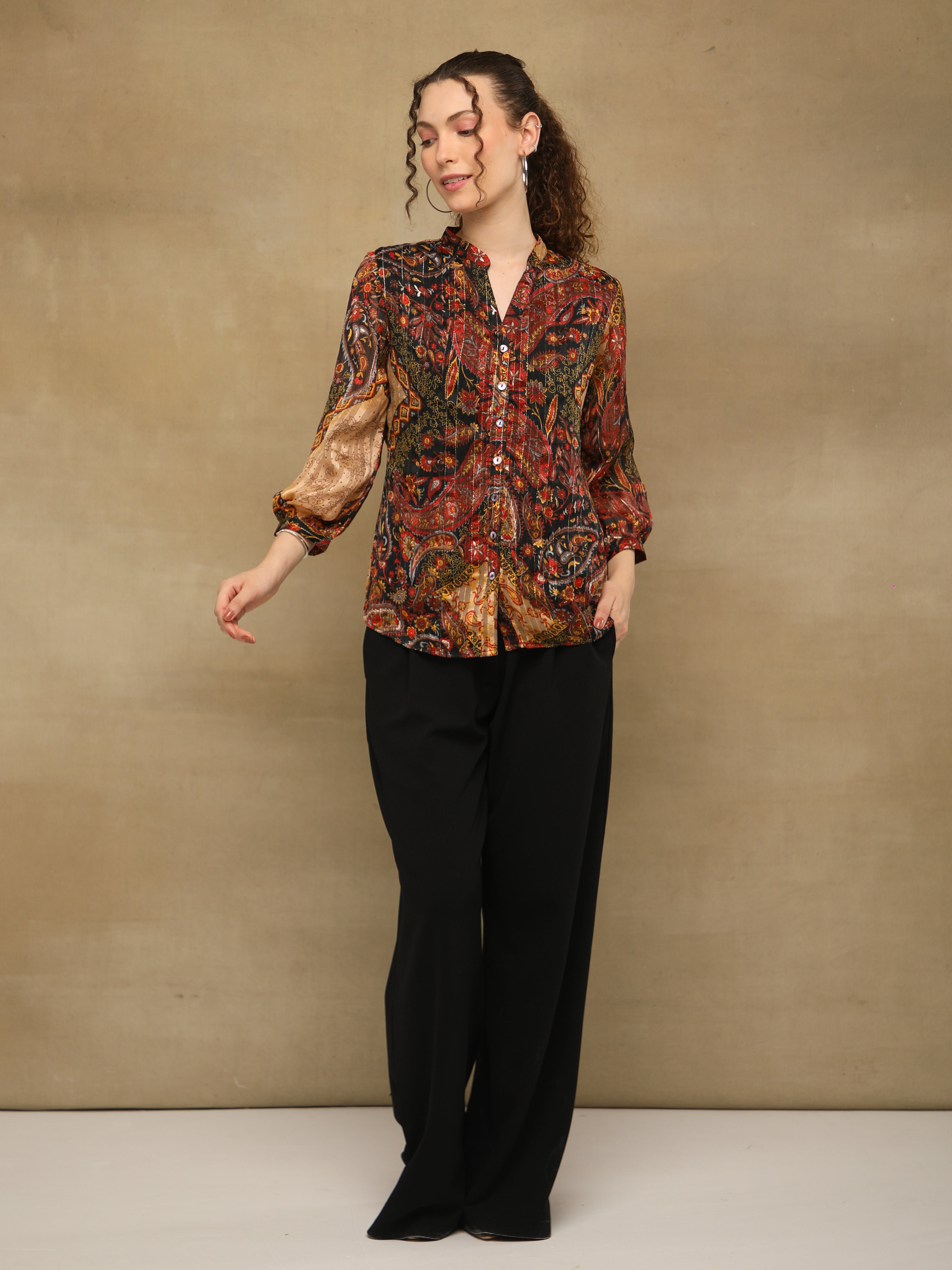 Paisley Chiffon Lined Shirt