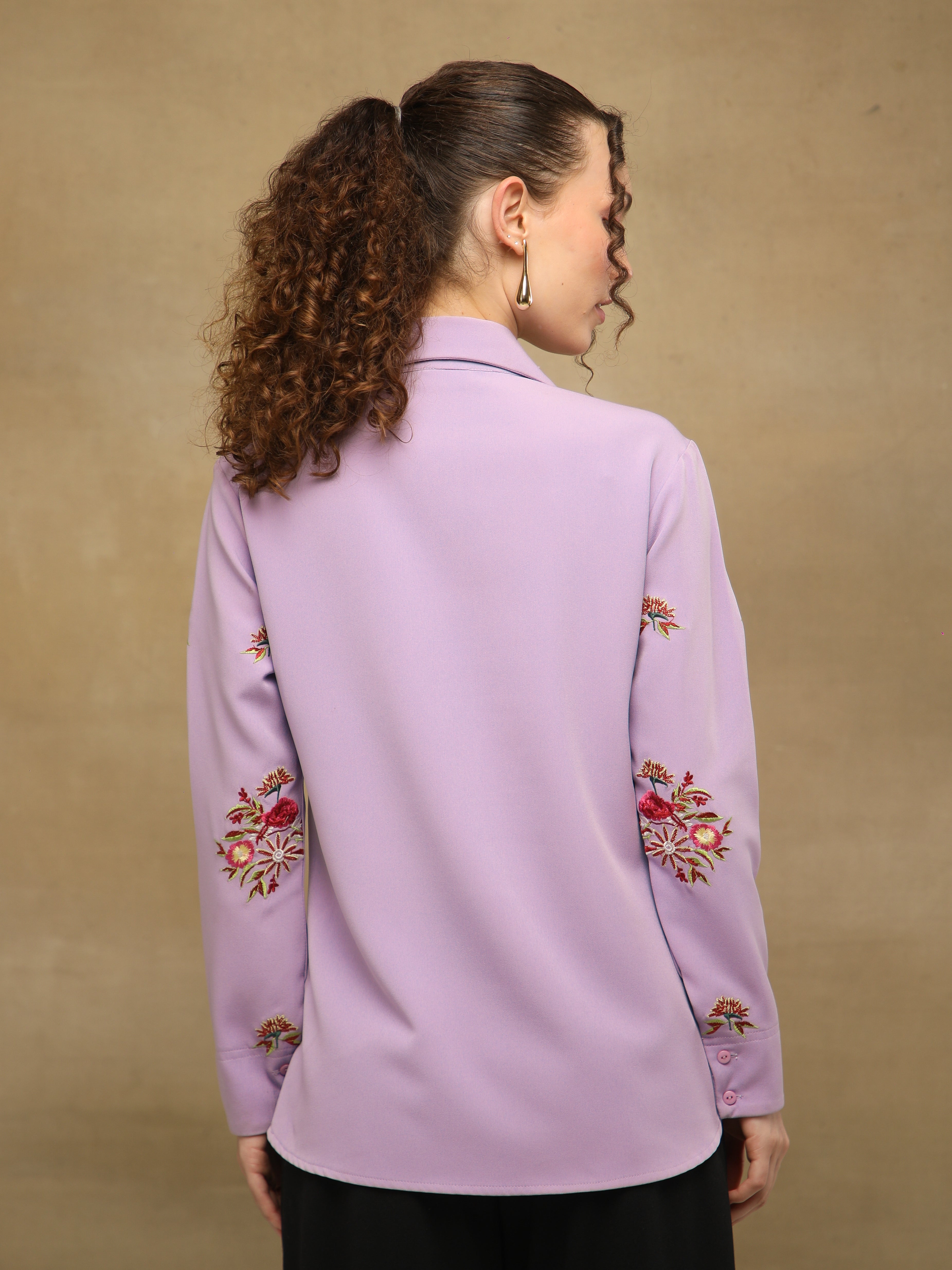 Lilac Multi Embroidered Shirt